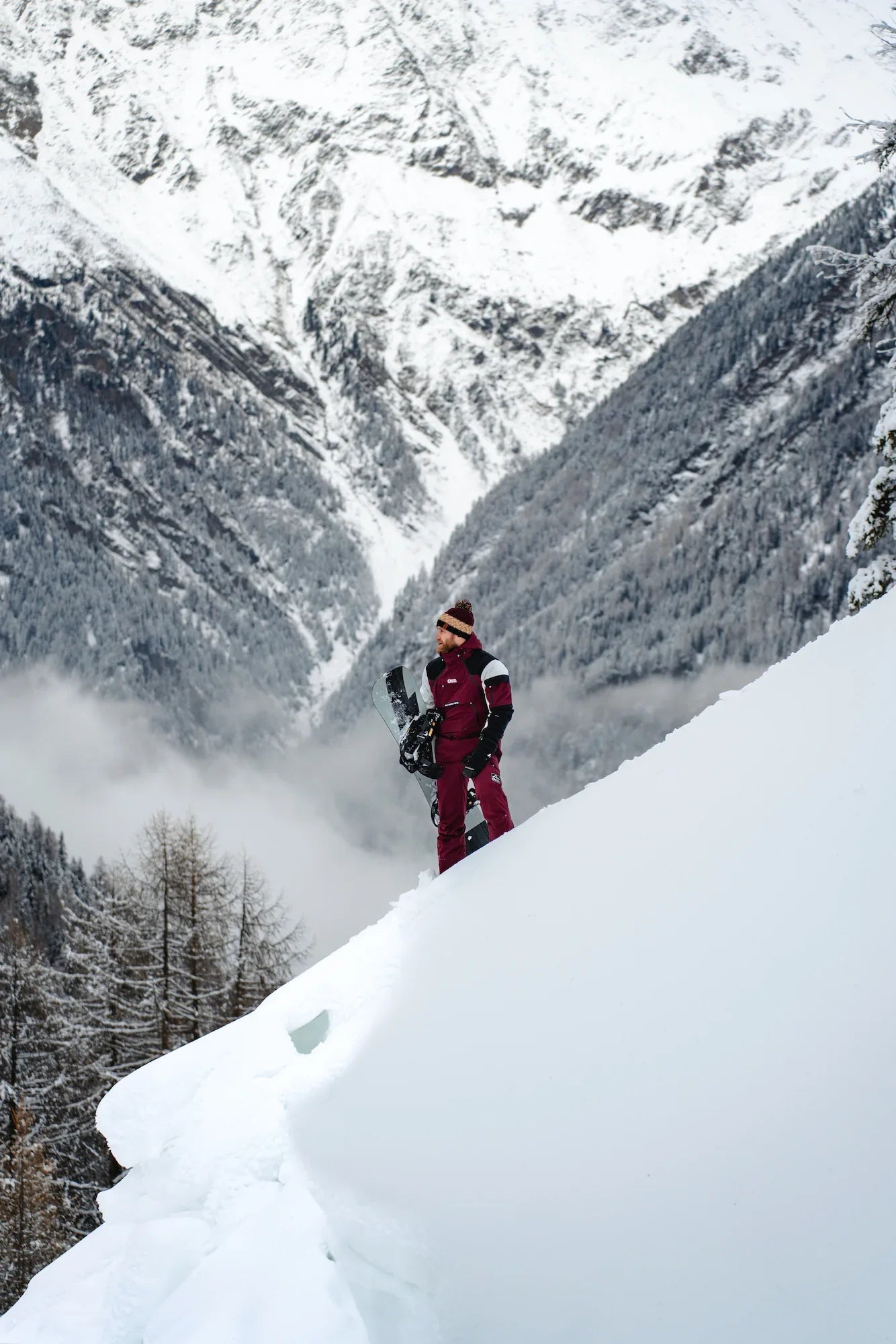 Snowboardový anorak pánský - ADAPTABLE vínový-3