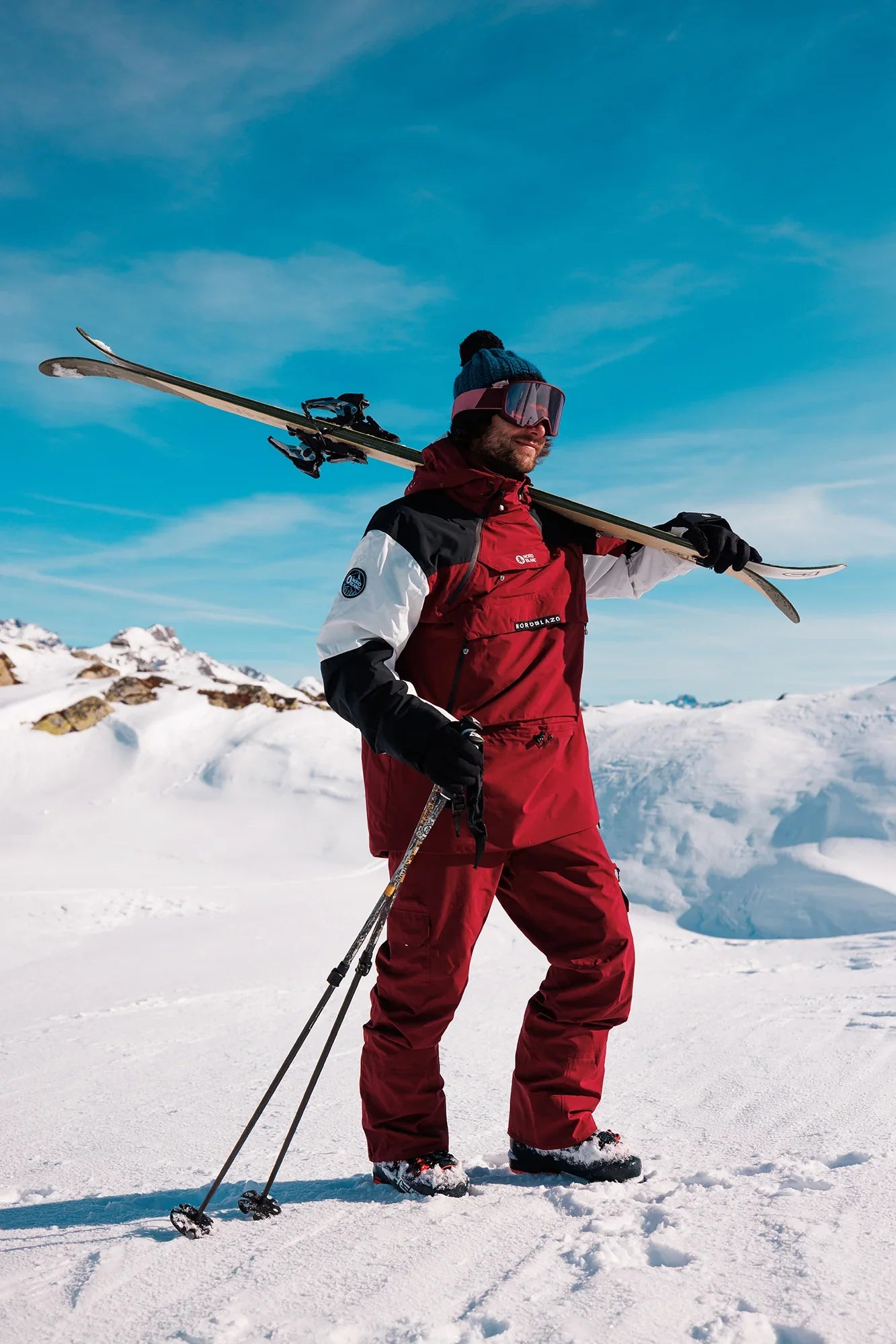 Snowboardový anorak pánský - ADAPTABLE vínový-4