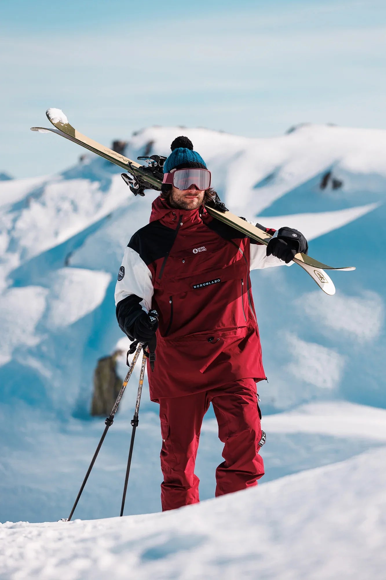 Snowboardový anorak pánský - ADAPTABLE vínový-5