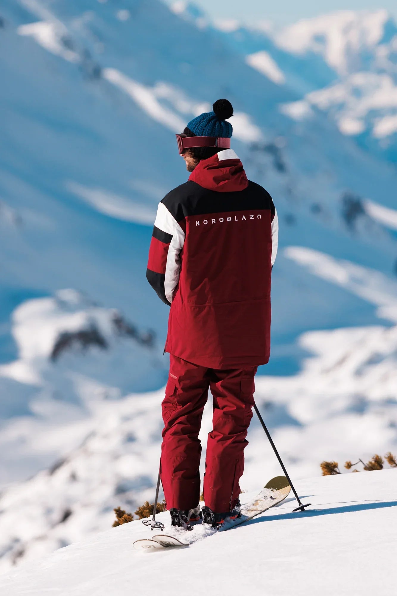 Snowboardový anorak pánský - ADAPTABLE vínový-6