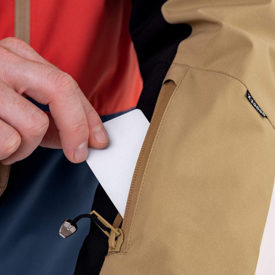 Ski pass pocket
