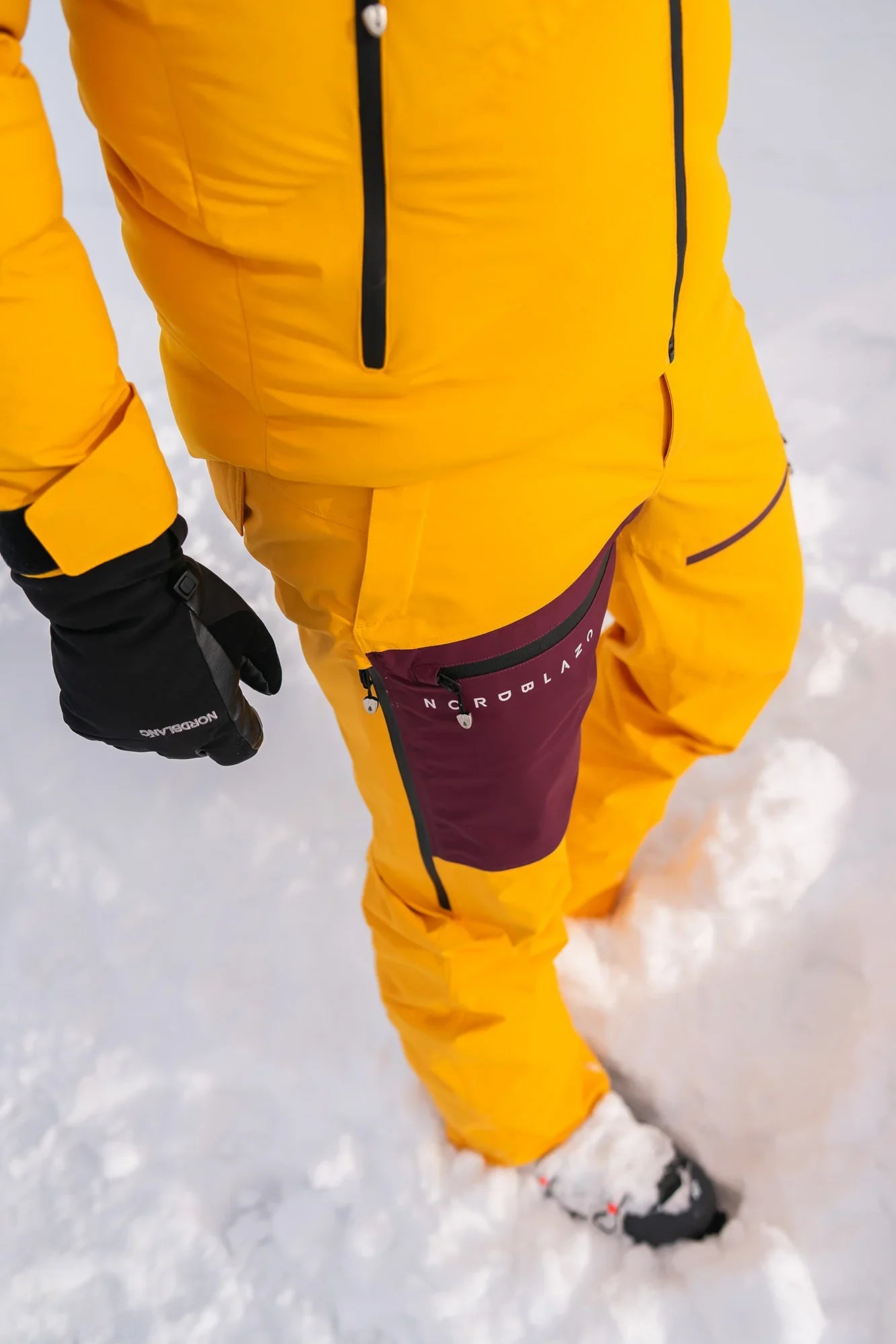 Lyžiarske a snowboardové nohavice pánske - OFF-PISTE žlté-4