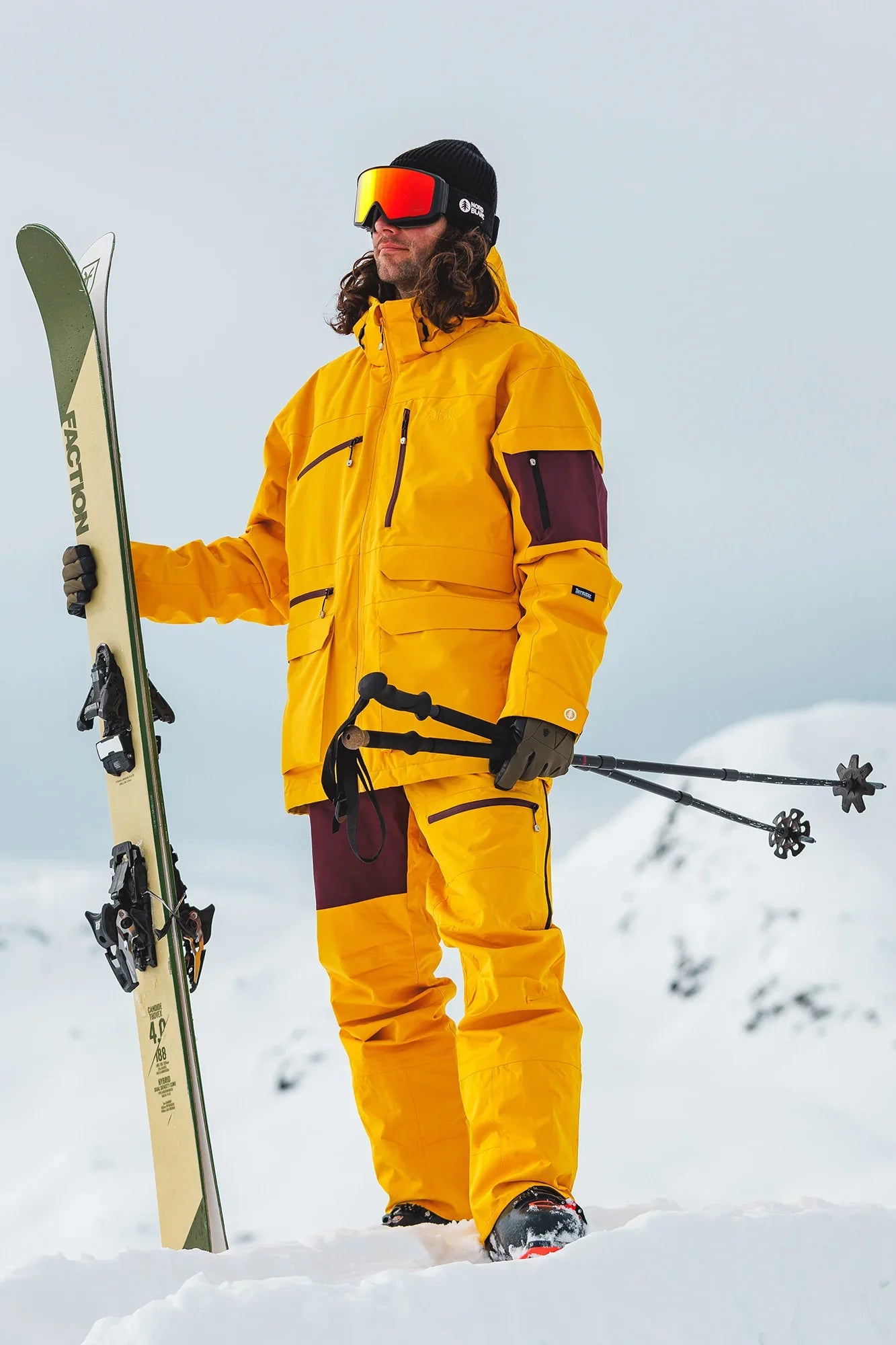 Lyžiarske a snowboardové nohavice pánske - OFF-PISTE žlté-8
