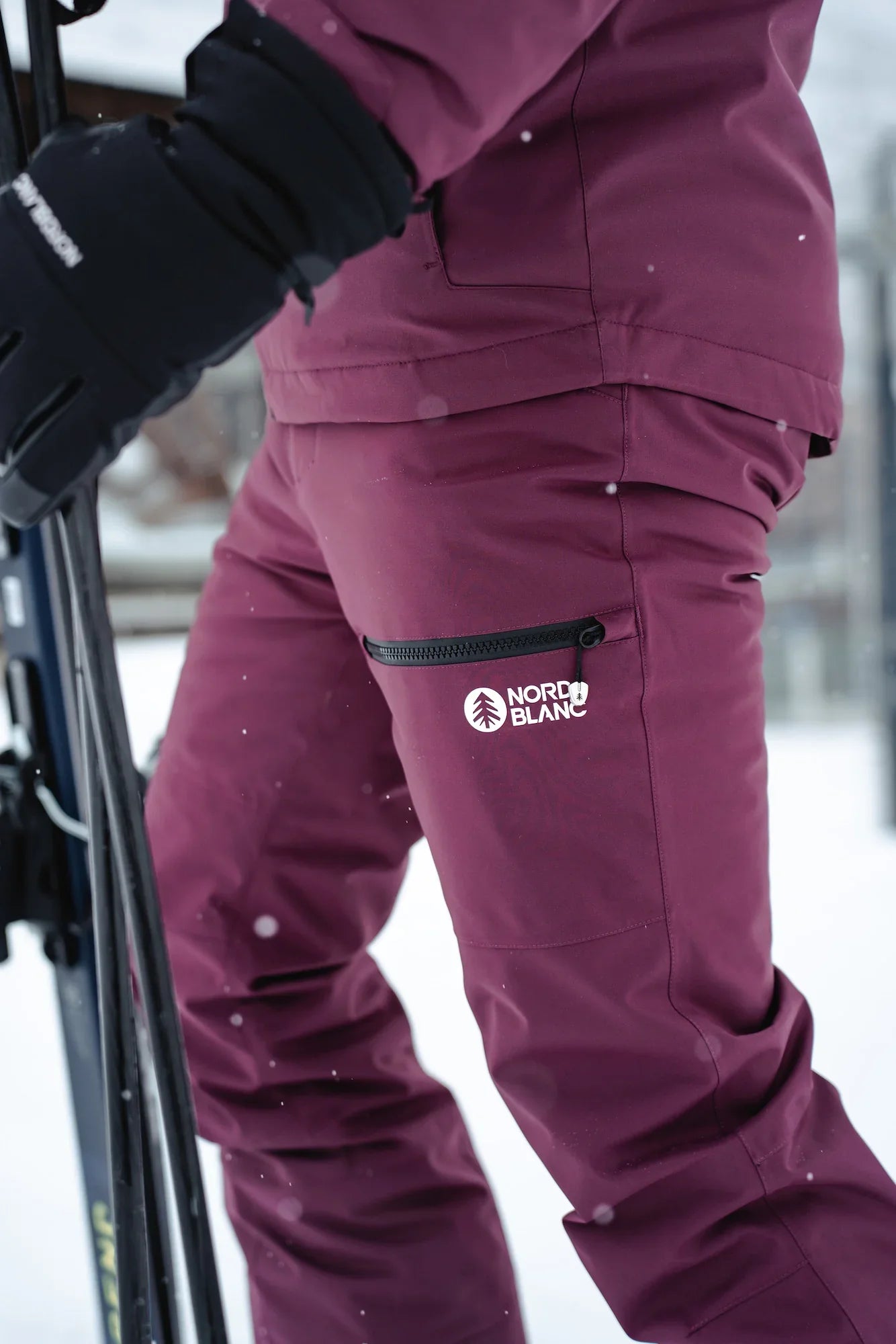 Ski pants men's - SLALOM wine red-4