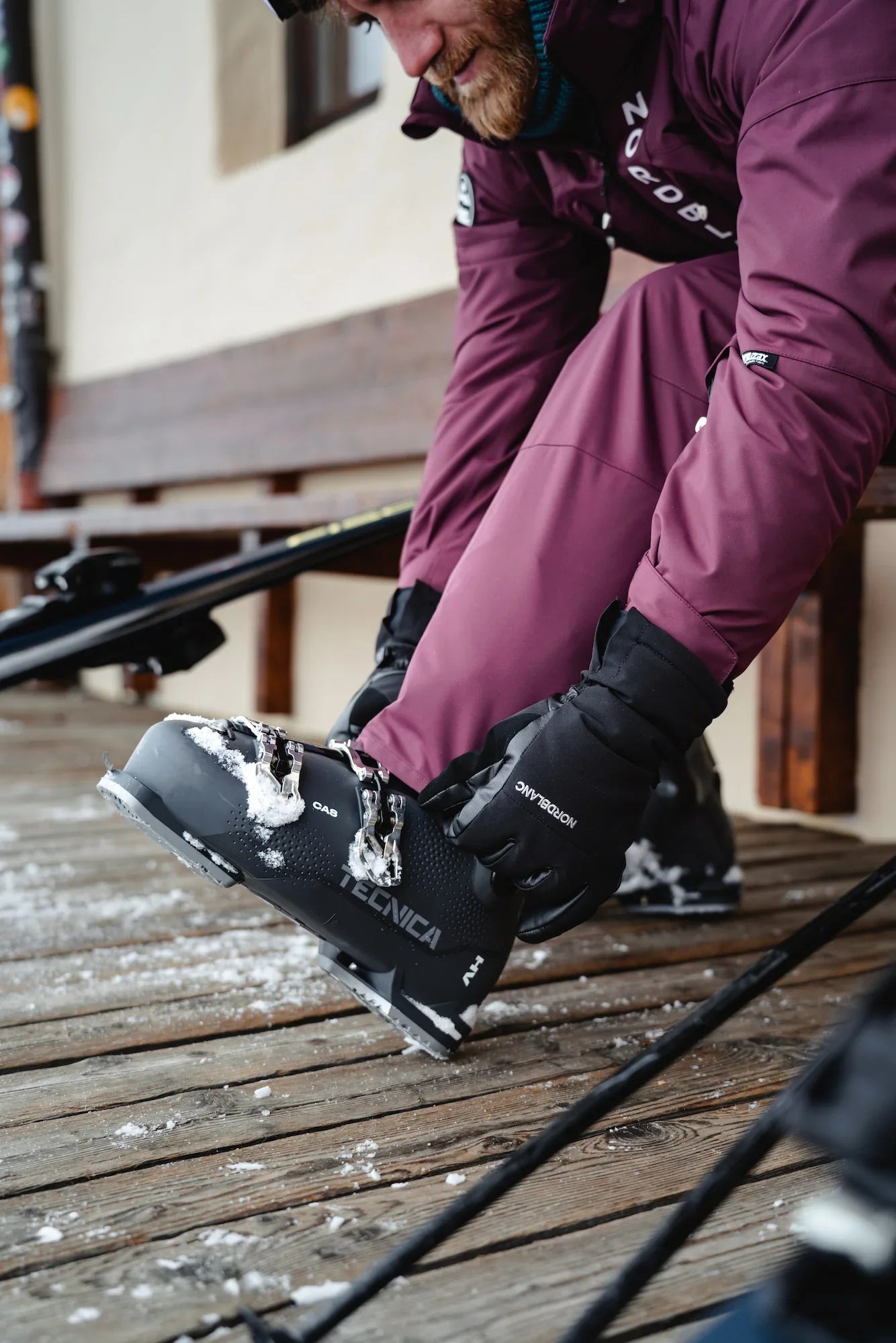 Ski pants men's - SLALOM wine red-5