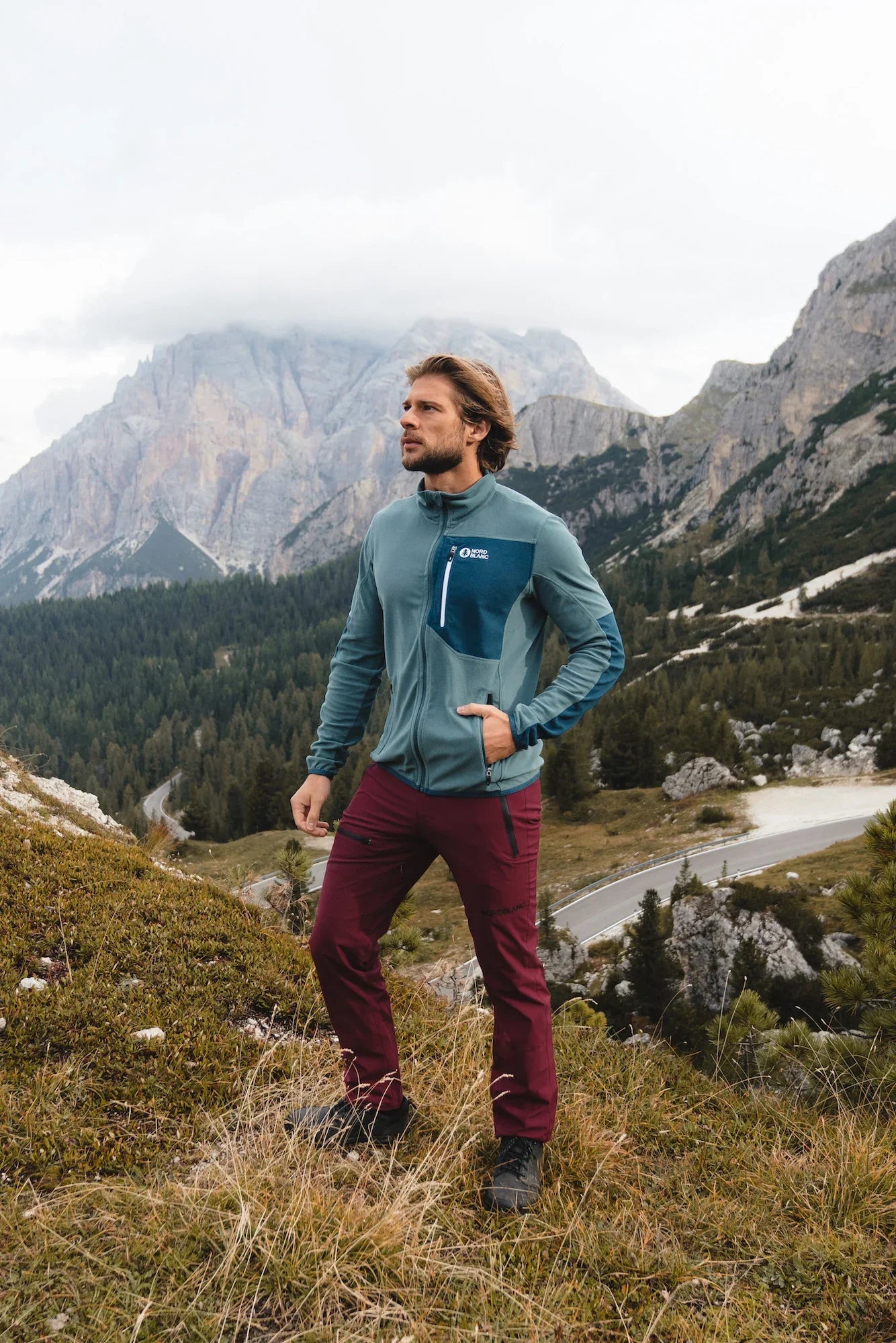 Nepromokavé outdoorové kalhoty pánské - ERGONOMICAL vínové-3