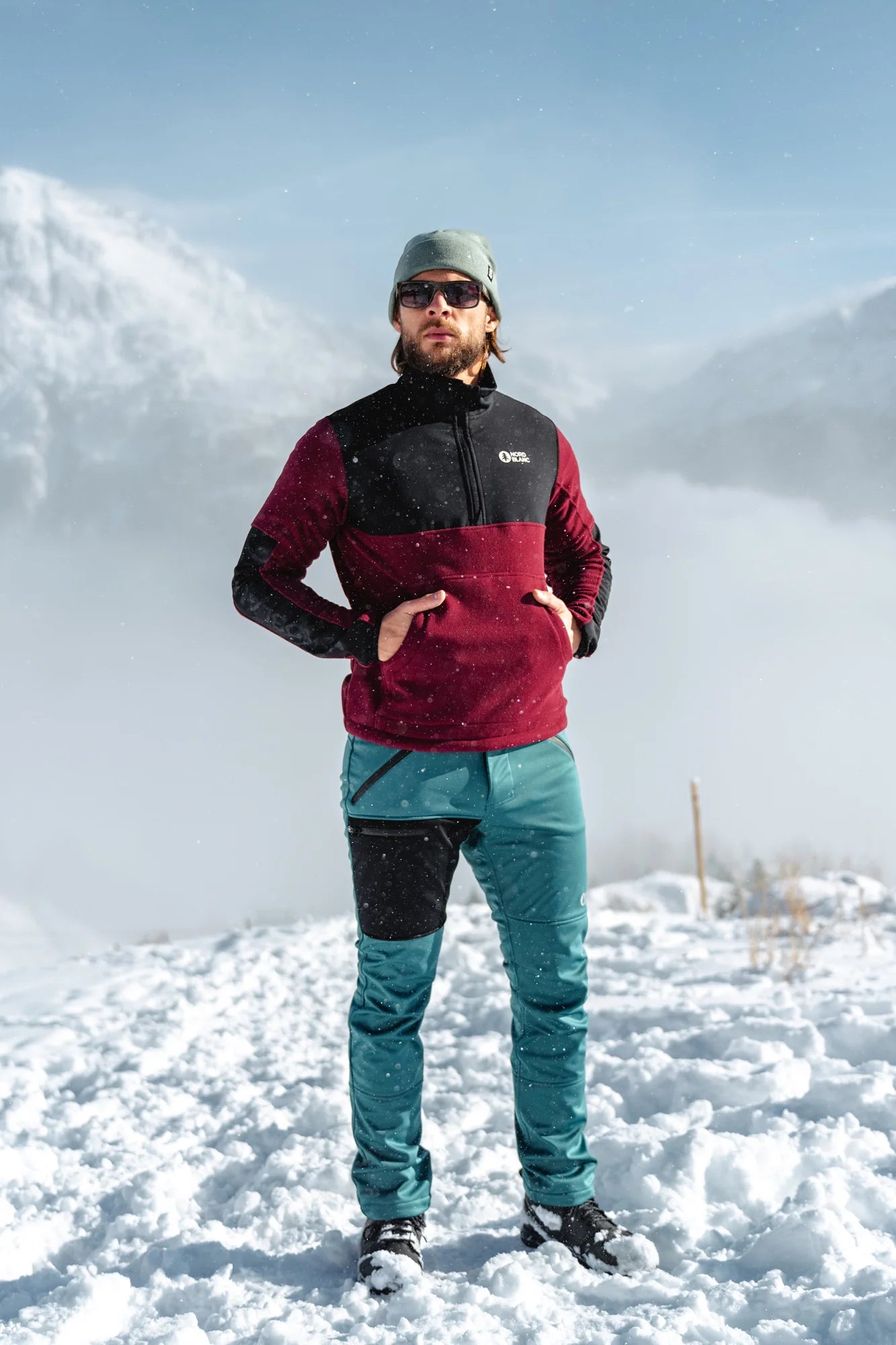 Softshell pants with fleece men's - TRAMPING green-4
