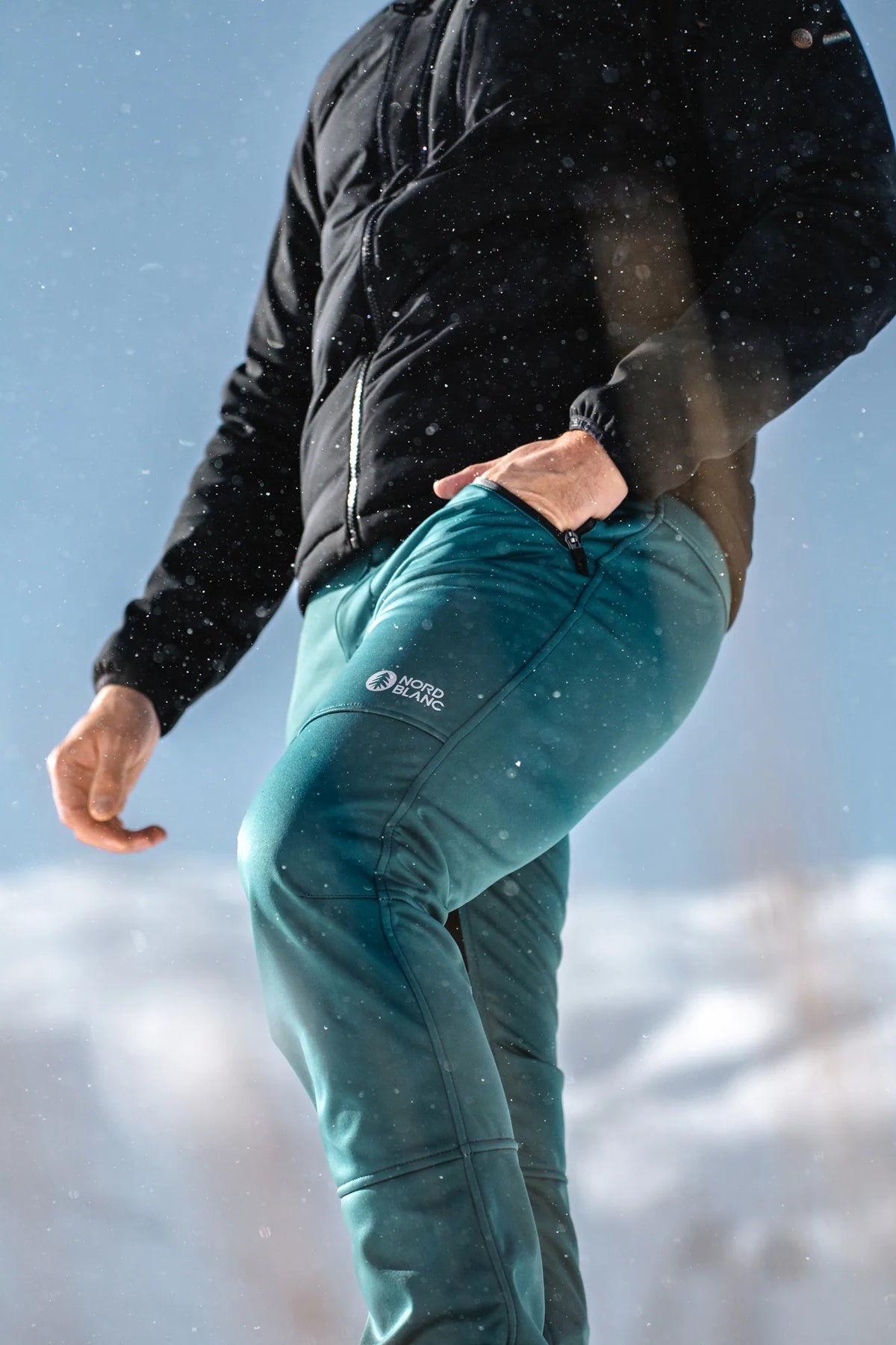 Softshell pants with fleece men's - TRAMPING green-6