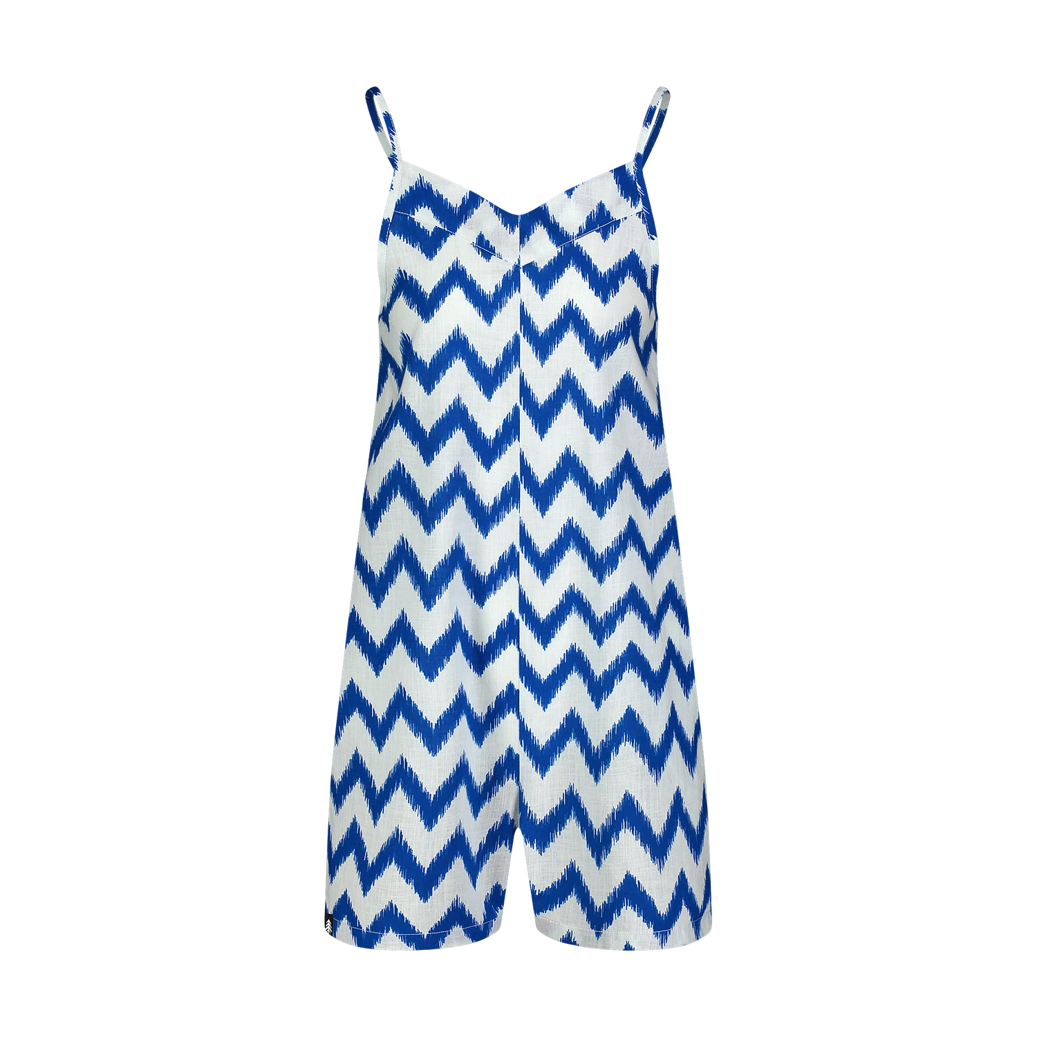 Cotton overal shorts women's - TROPIC blue-1