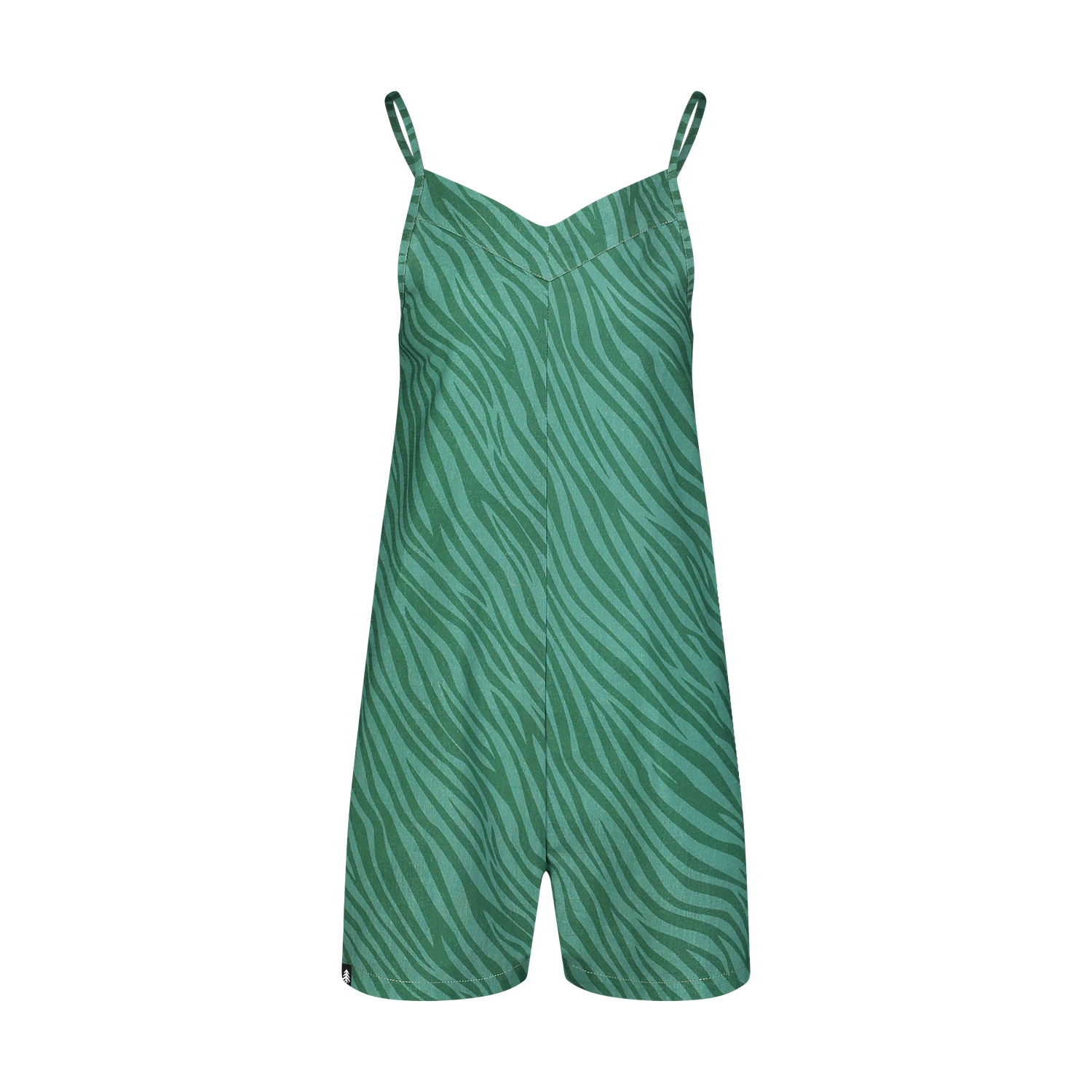 Baumwoll-Overal-Shorts Damen - TROPIC grün-1