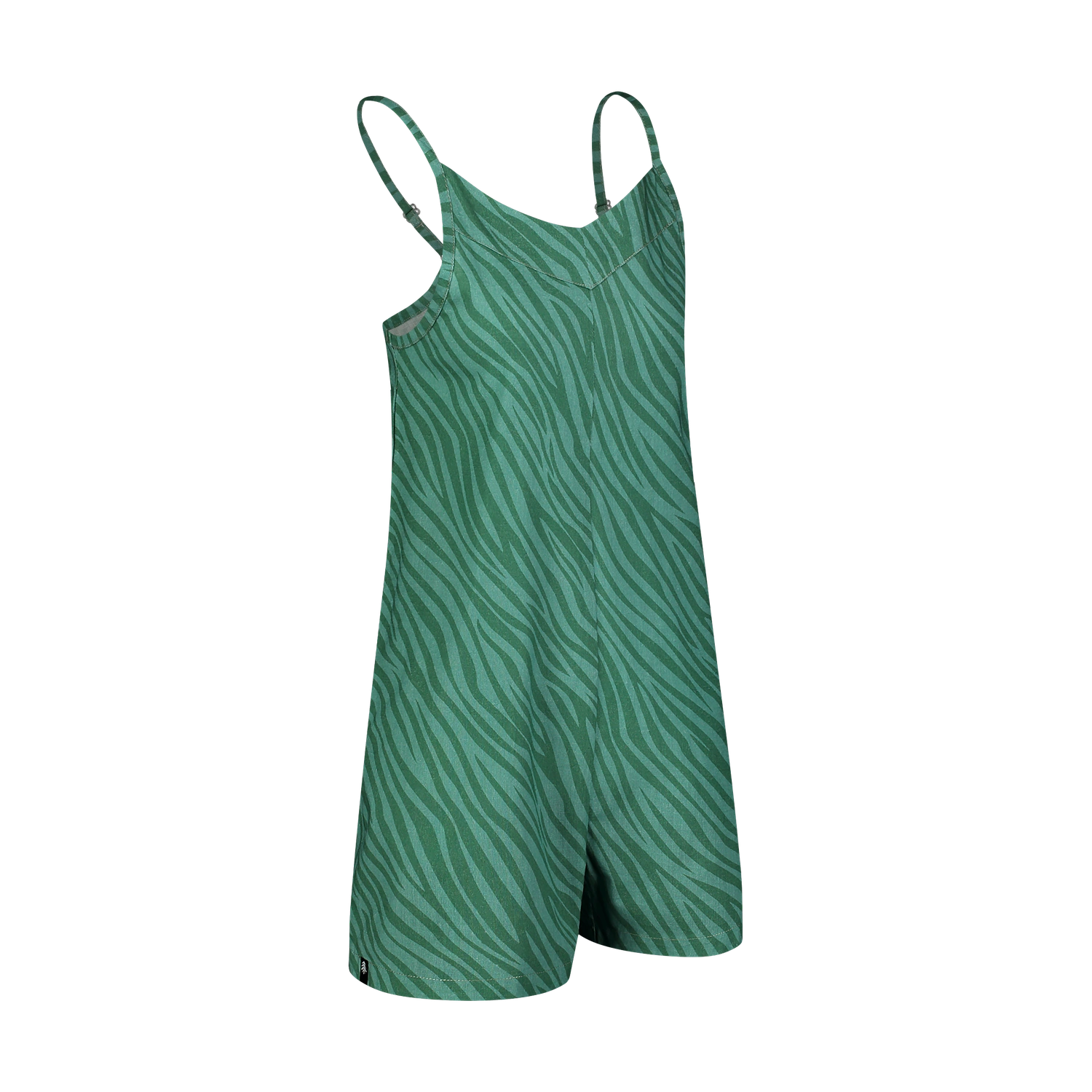 Baumwoll-Overal-Shorts Damen - TROPIC grün-2