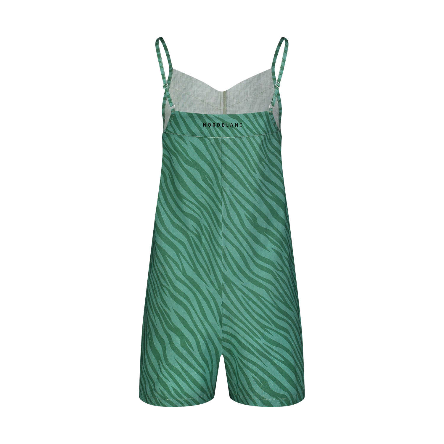 Baumwoll-Overal-Shorts Damen - TROPIC grün-3