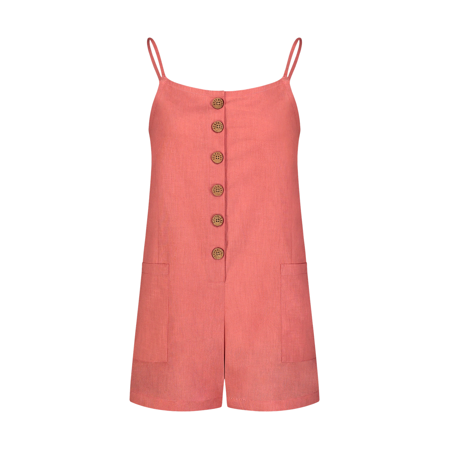 Baumwoll-Overal-Shorts Damen - SUNNY pink