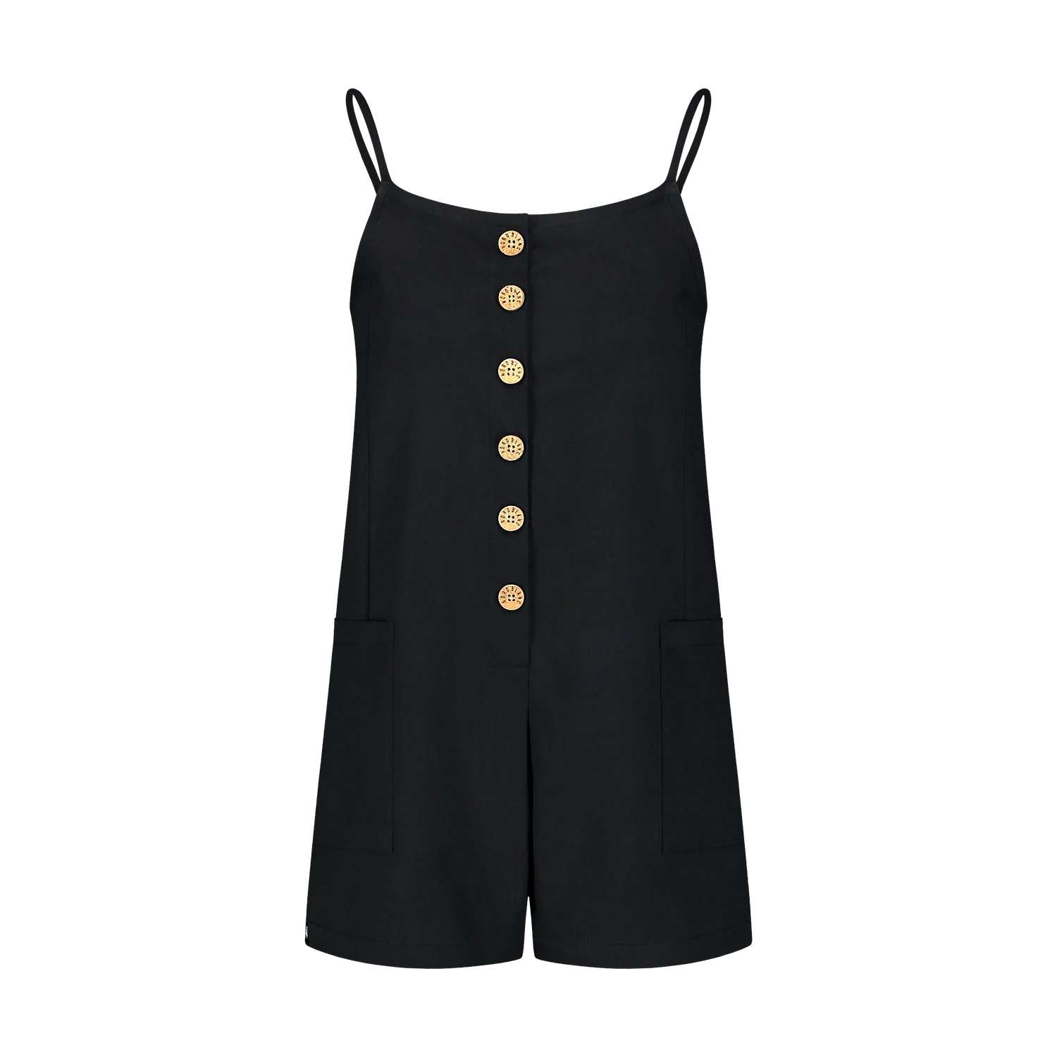 Baumwoll-Overal-Shorts Damen - SUNNY schwarz