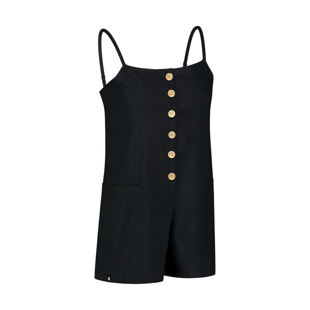 Playsuit i bomull dam - SUNNY svart – bild 2