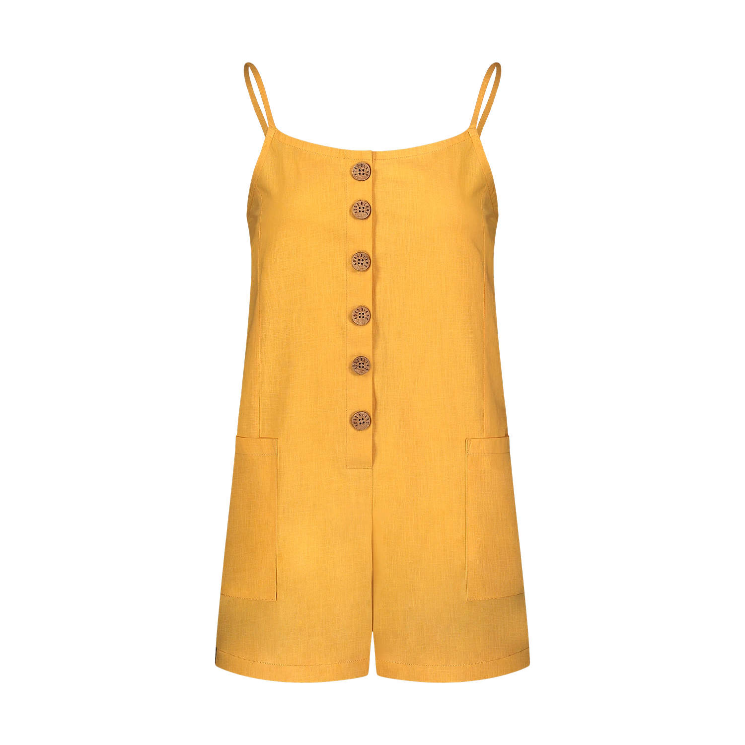 Baumwoll-Overal-Shorts Damen - SUNNY gelb