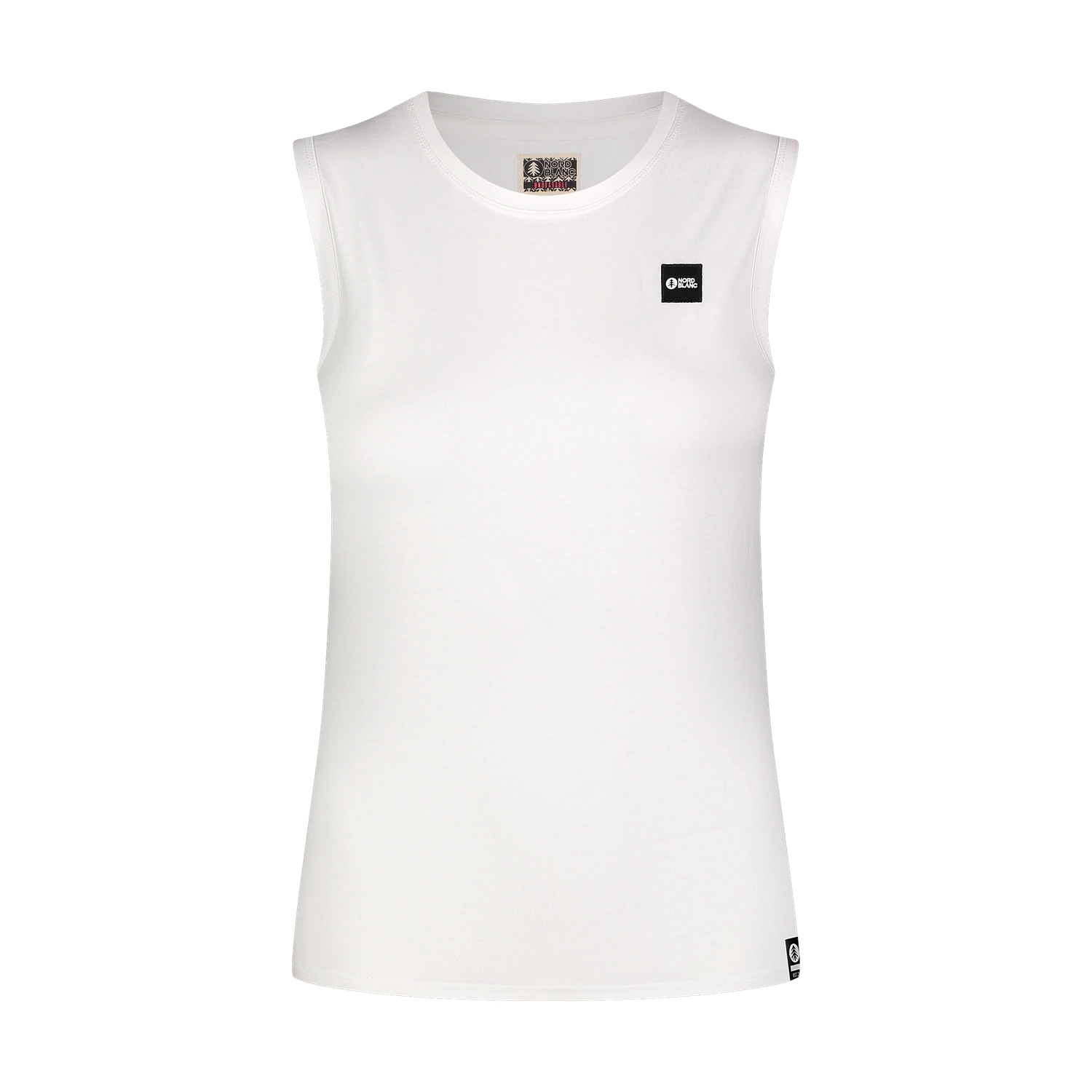Bombažna majica brez rokavo ženska - TANKTOP bela-1