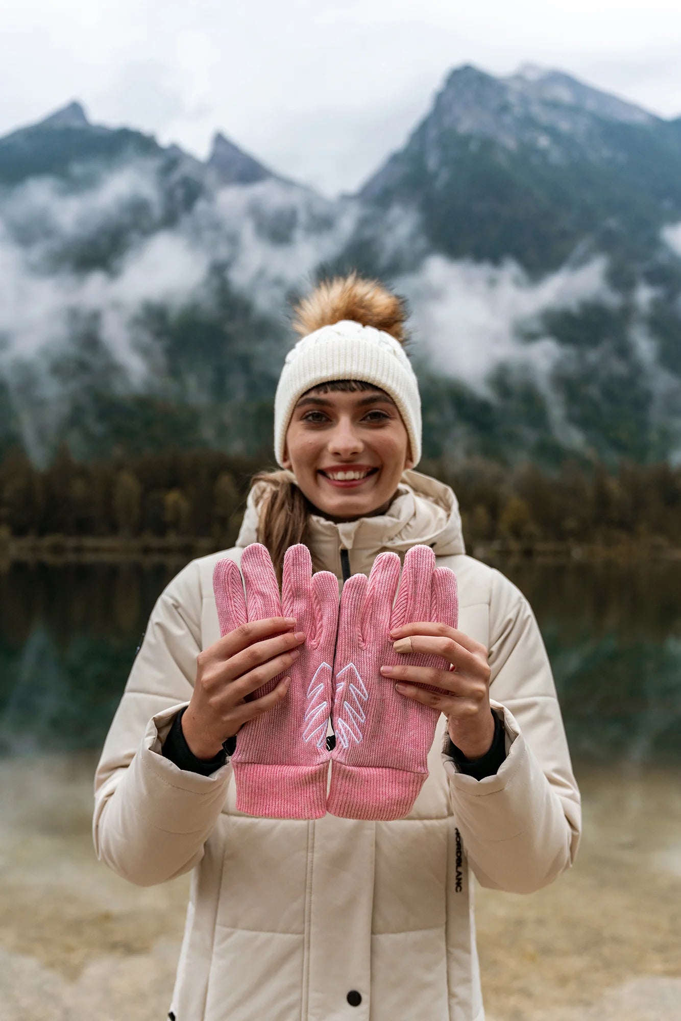 Knit gloves - CLUTCH pink-2