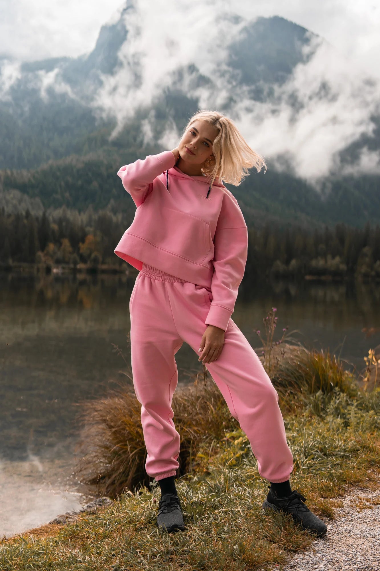 Baumwolle Sweat- hosen Damen - BOYFRIEND pink-2