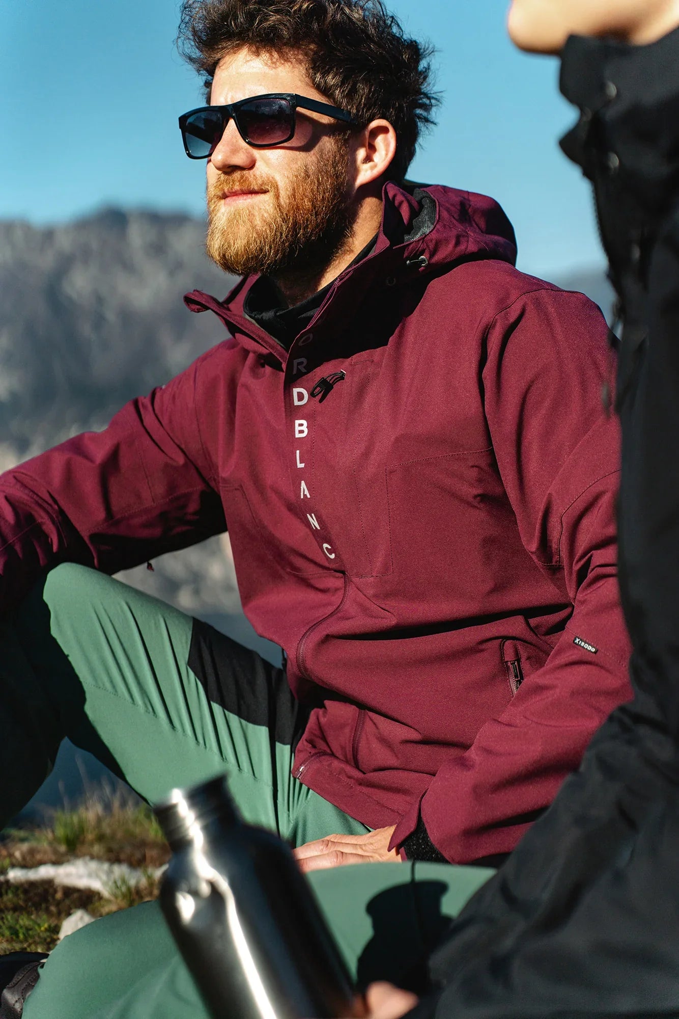 Outdoor jacket men's - COMPASS wine red-4