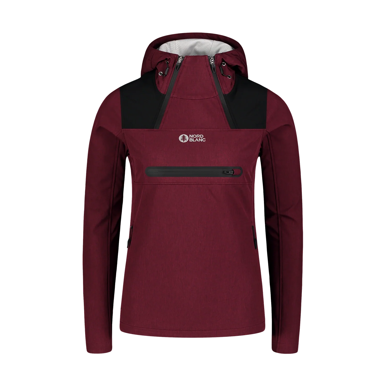 Nepremokavý ľahký softshellový anorak dámsky - KANGAROO vínový