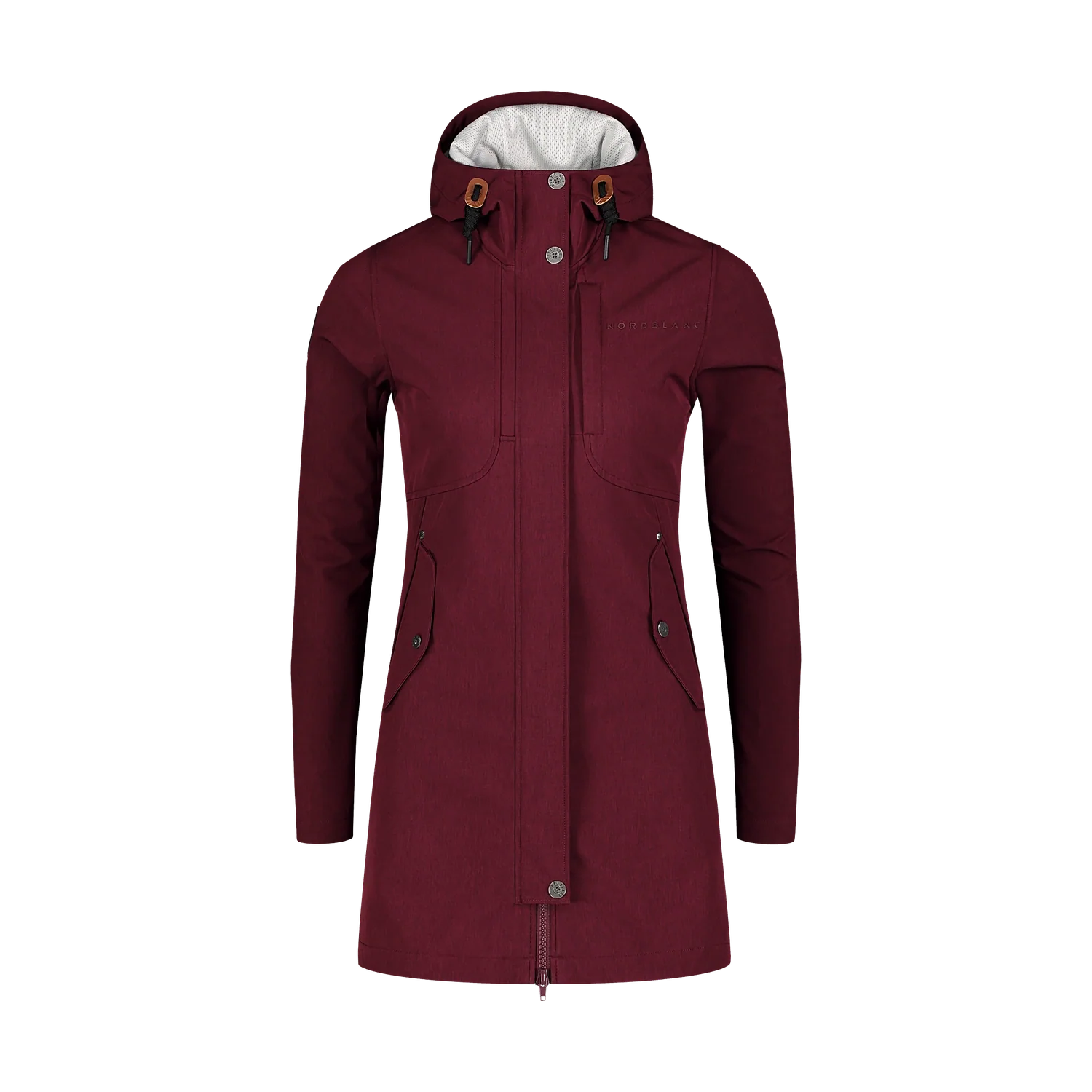 Leichte- Softshellparka Damen - FITTED weinrot