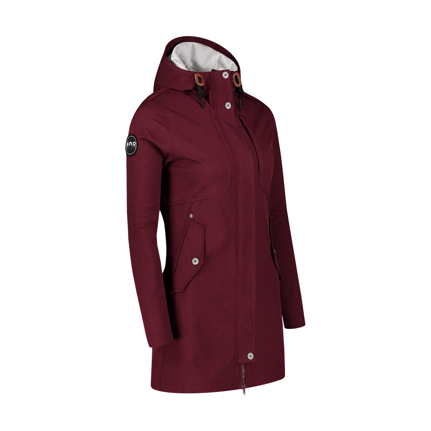 Light softshell parka women's - FITTED wine red-2