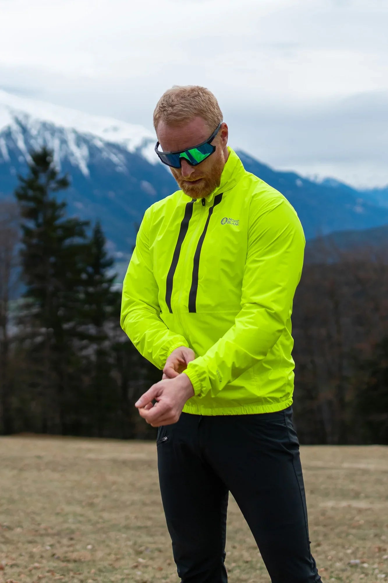 Waterproof sport jacket men's - SECURED yellow-3