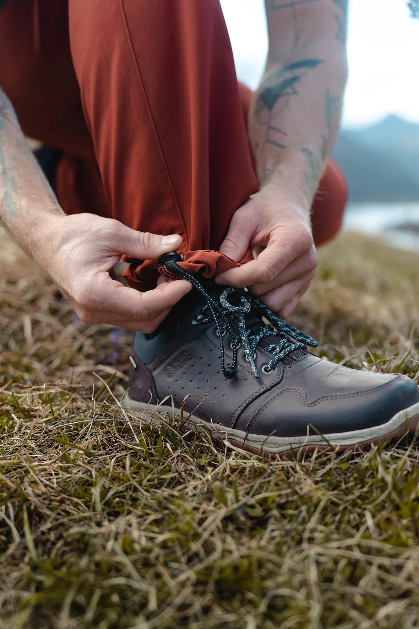 Lehké outdoorové kalhoty pánské - RUBBER hnědé-6