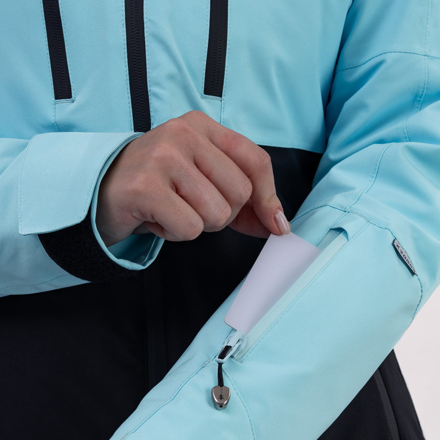 Ski pass pocket