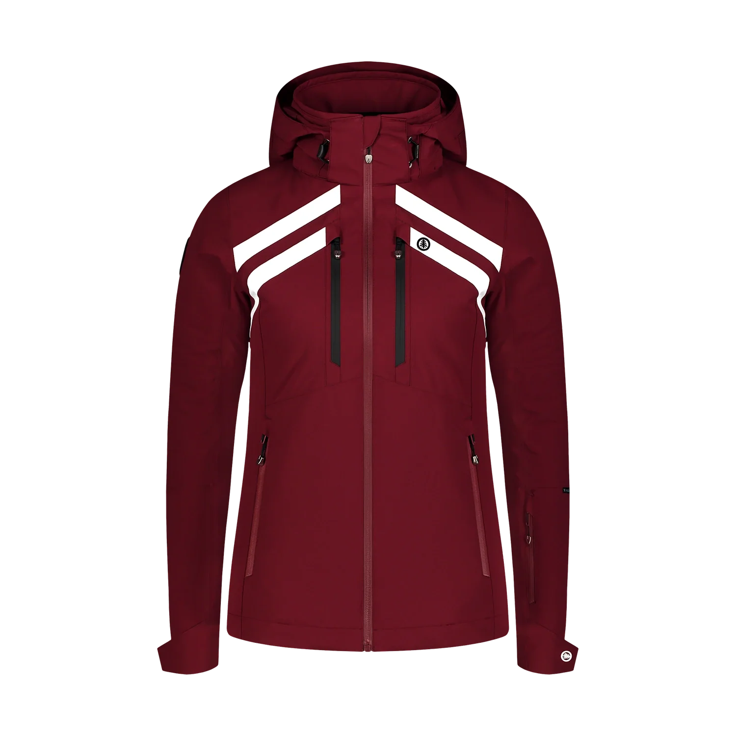 Skijacke Damen - CREVASSE weinrot
