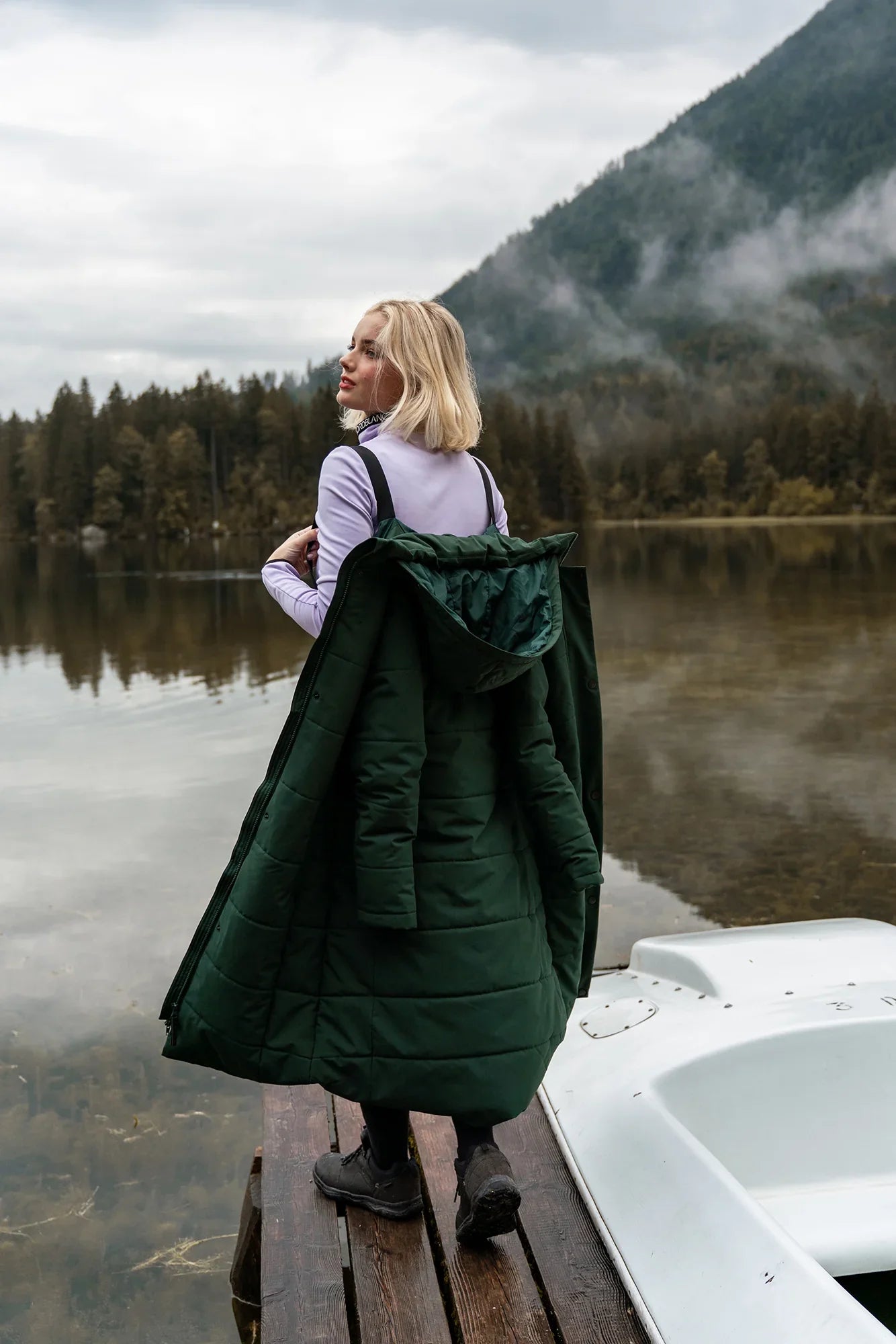 Waterproof winter parka women's - WARMING green-5