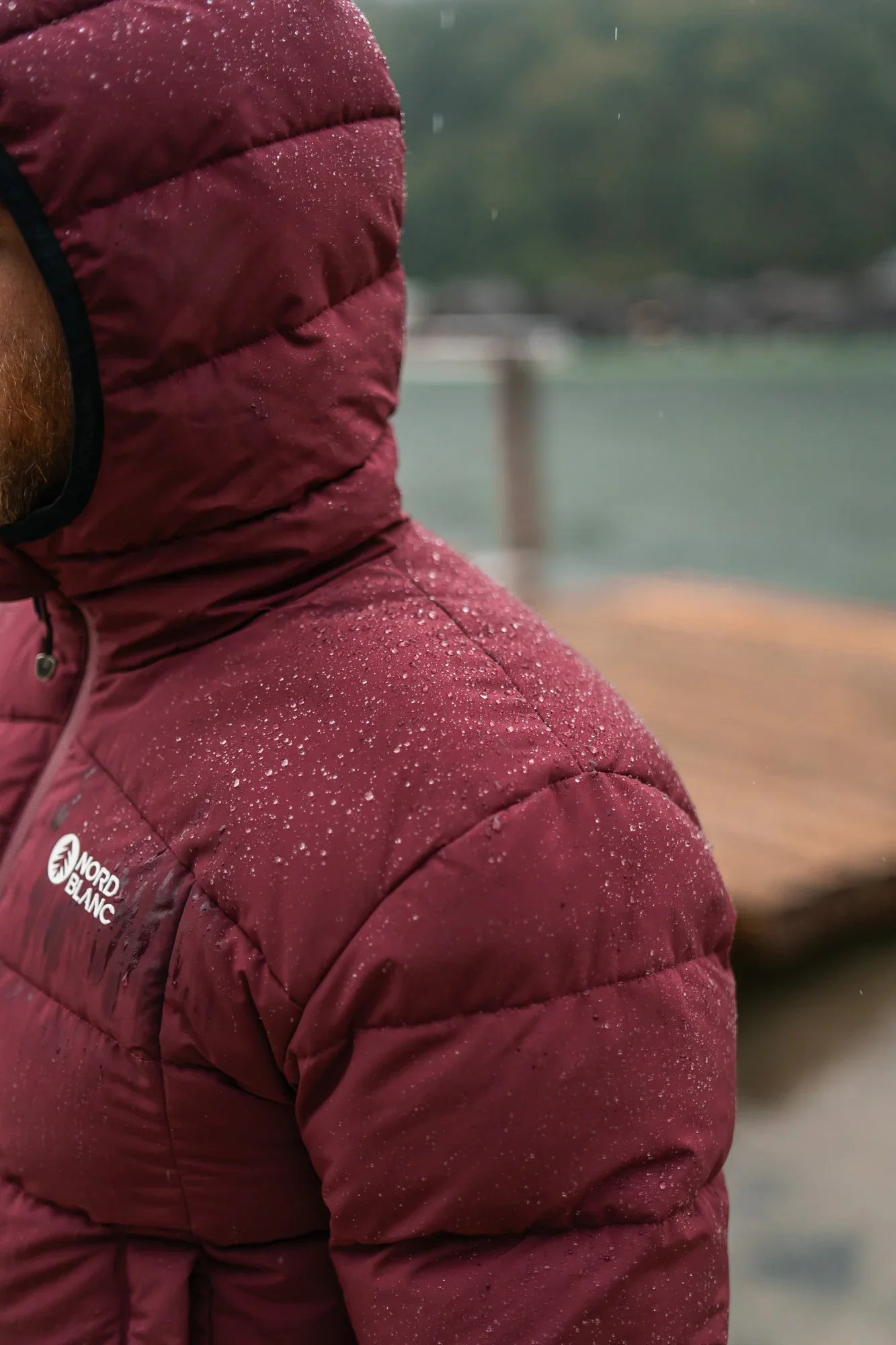 Waterproof winter jacket men's - DEFIANCE wine red-7