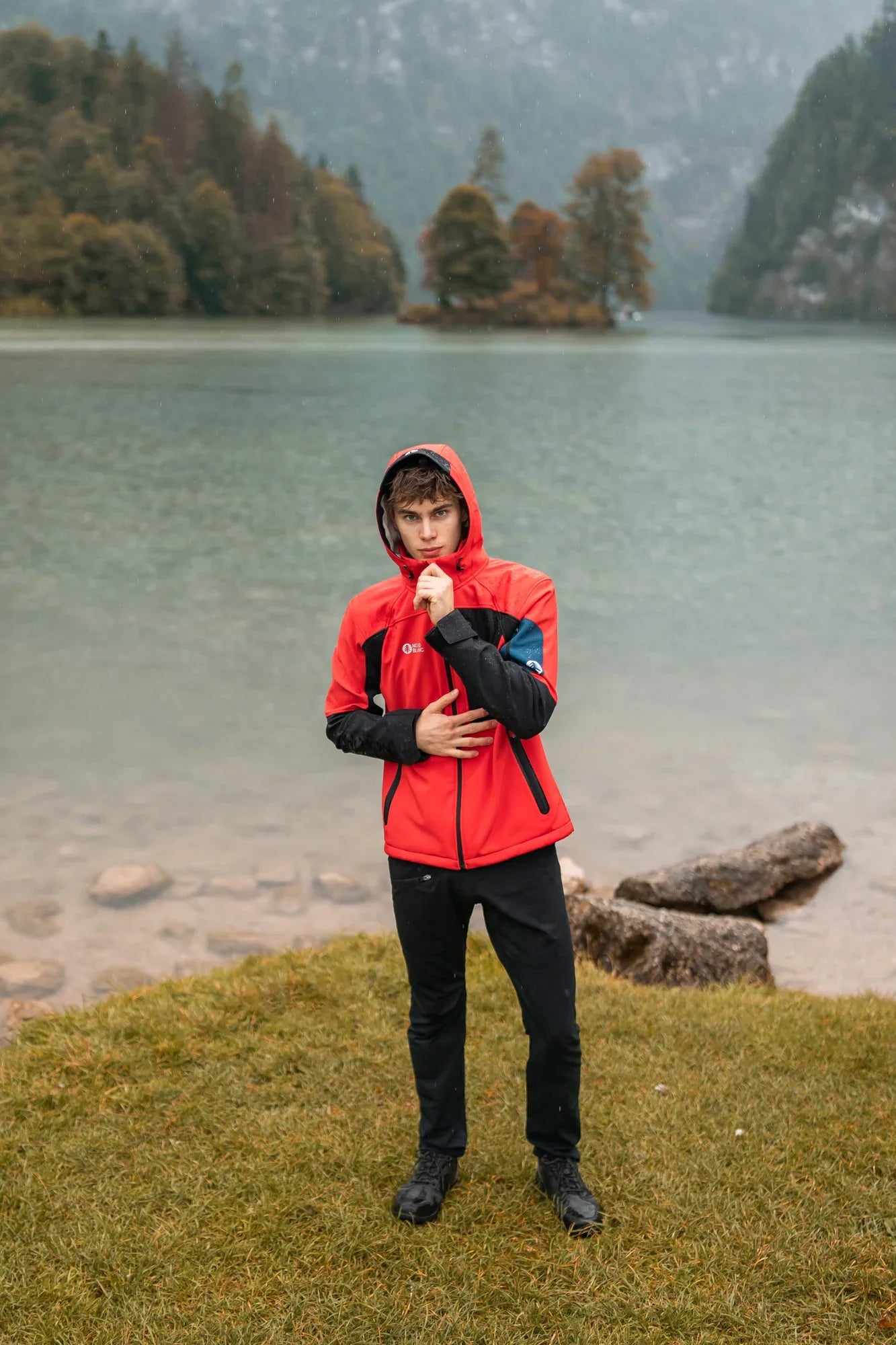 Wasserdichte Fleece Gefüttert Softshelljacke Herren - INTREPID rot-2