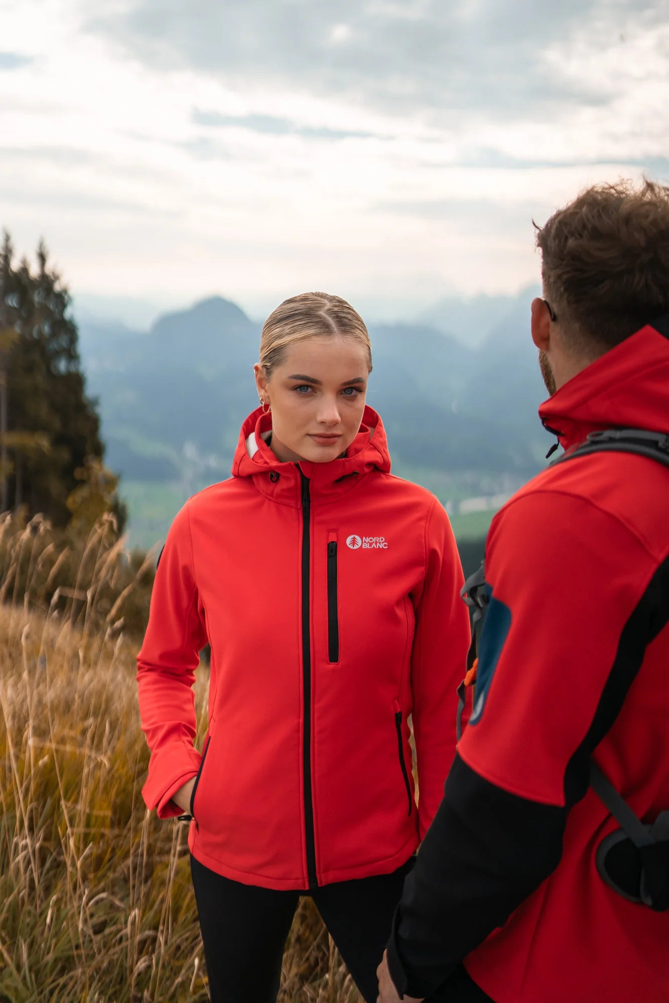 Waterproof softshell jacket with fleece women's - MAKALU red-2