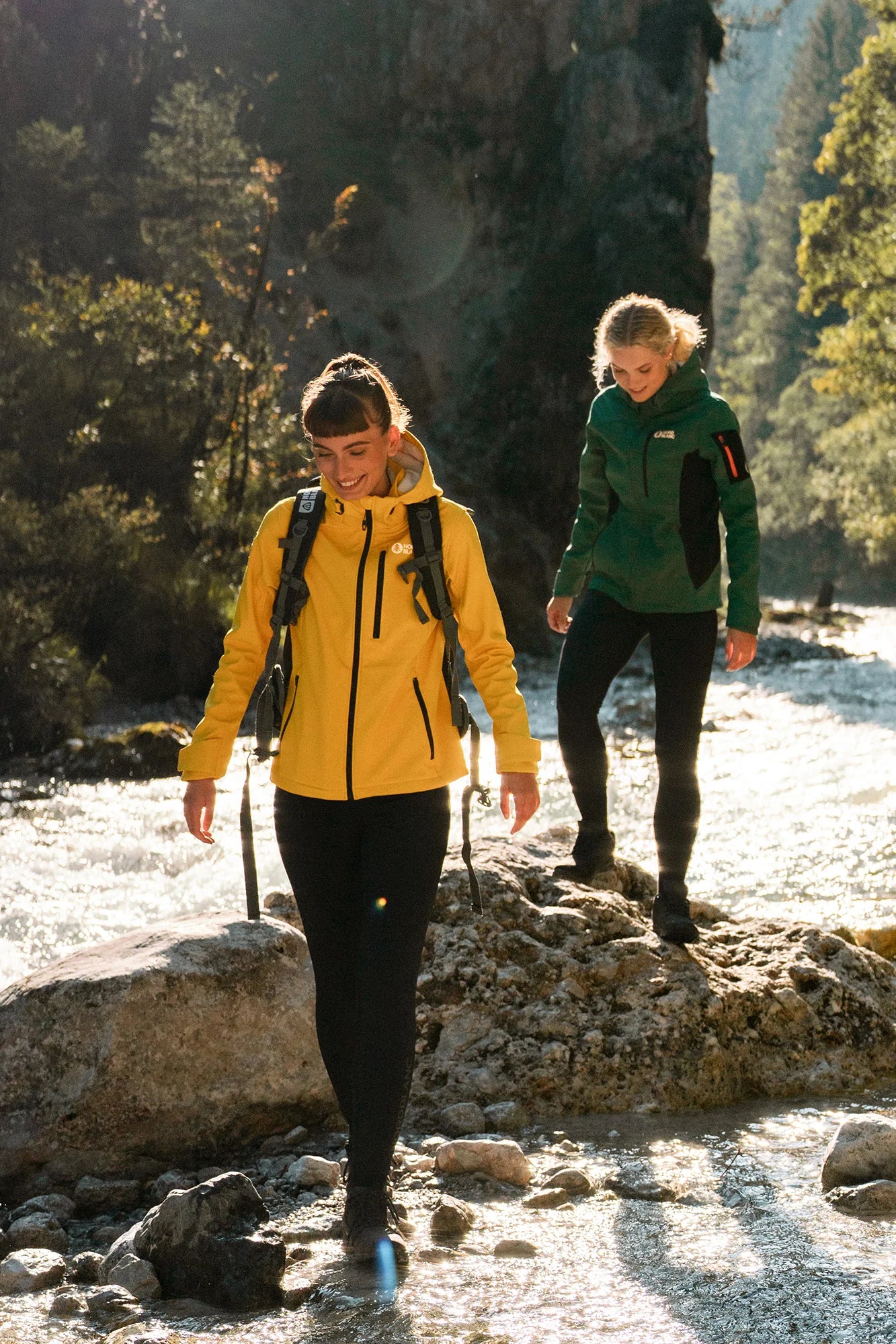 Waterproof softshell jacket with fleece women's - MAKALU yellow-2