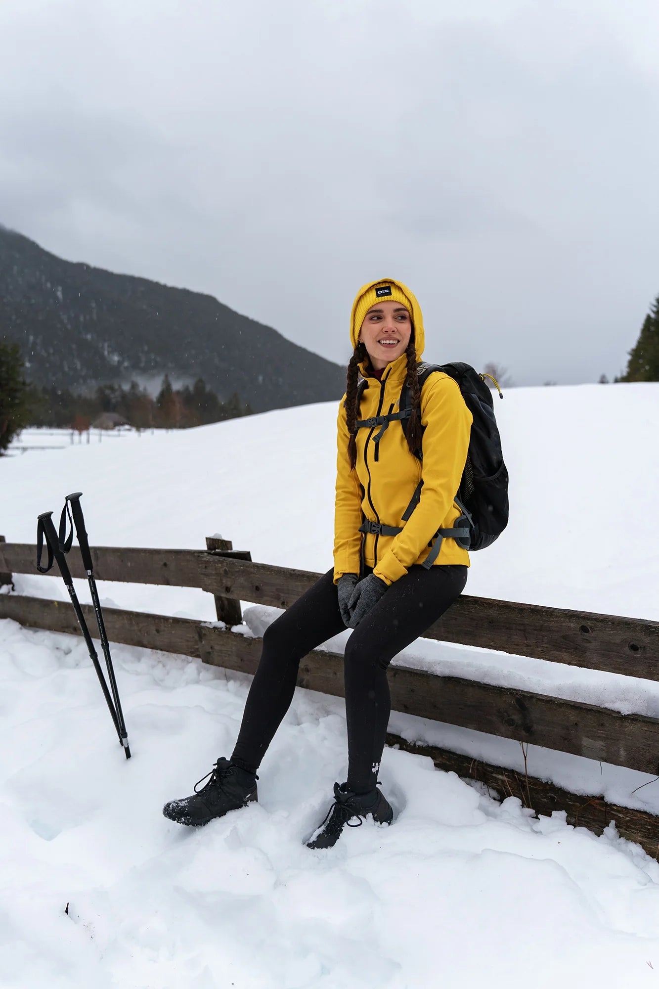 Waterproof softshell jacket with fleece women's - MAKALU yellow-6