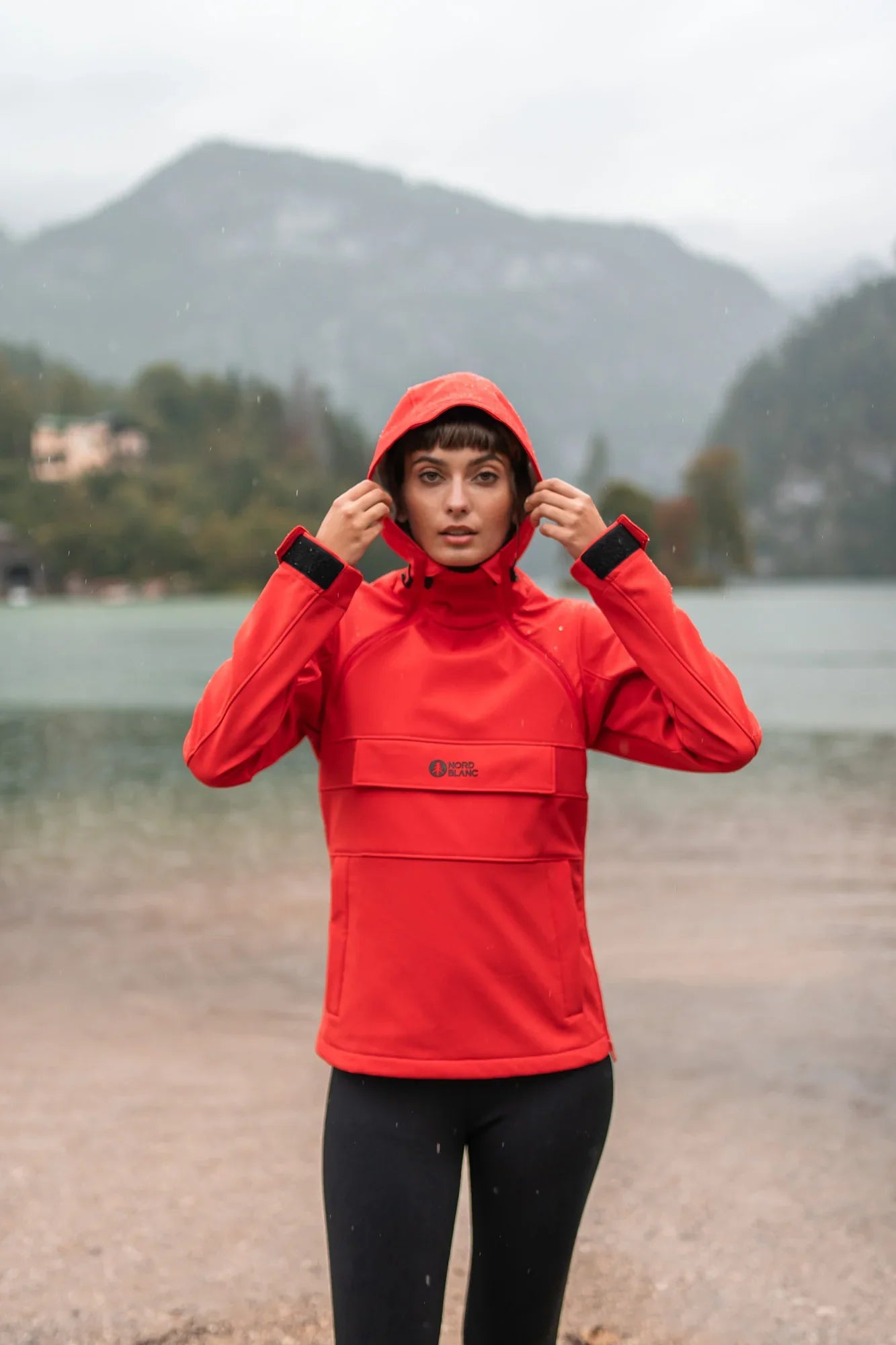 Softshell-Anorak mit Fleece Damen - FEMININE rot-2