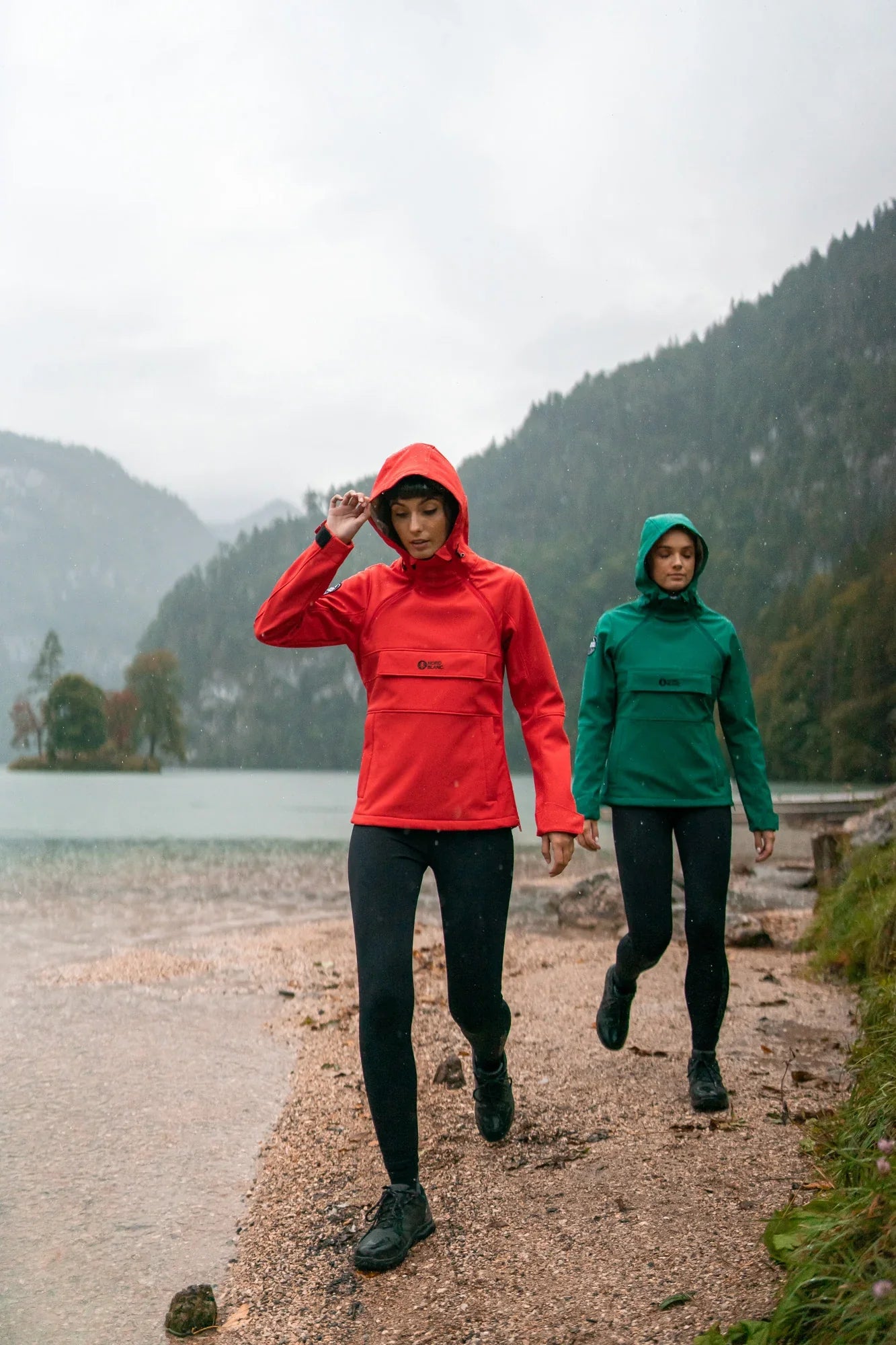 Softshell-Anorak mit Fleece Damen - FEMININE grün-2
