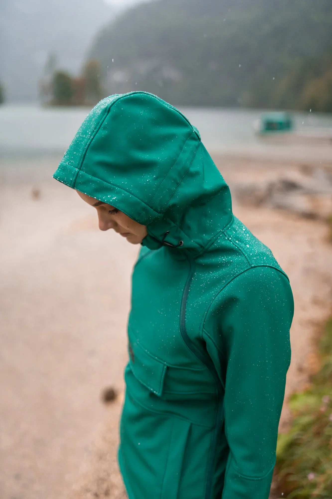 Softshell-Anorak mit Fleece Damen - FEMININE grün-4