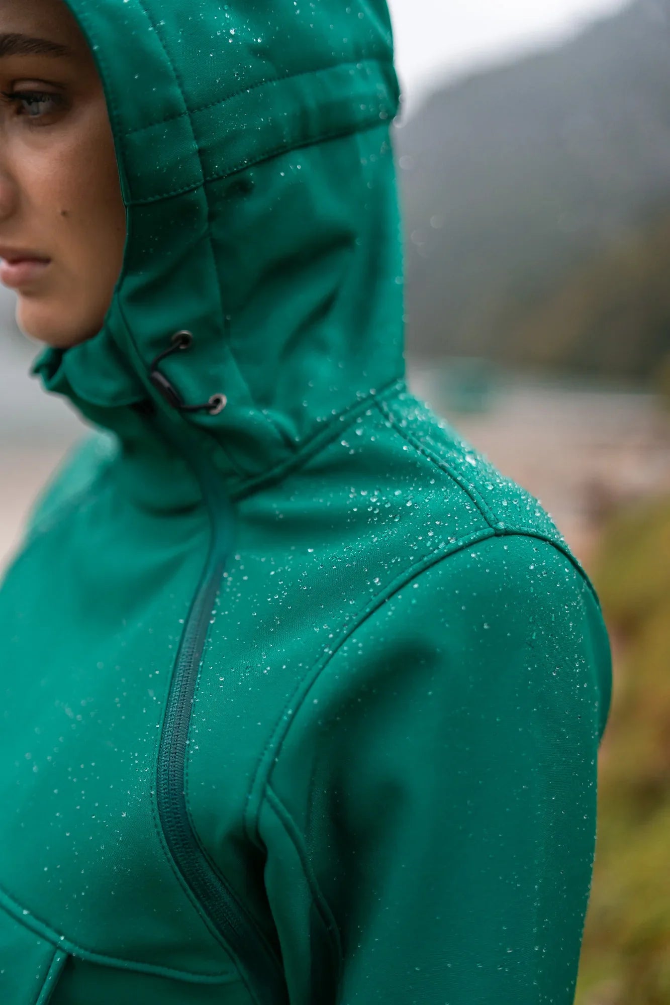 Softshell-Anorak mit Fleece Damen - FEMININE grün-6
