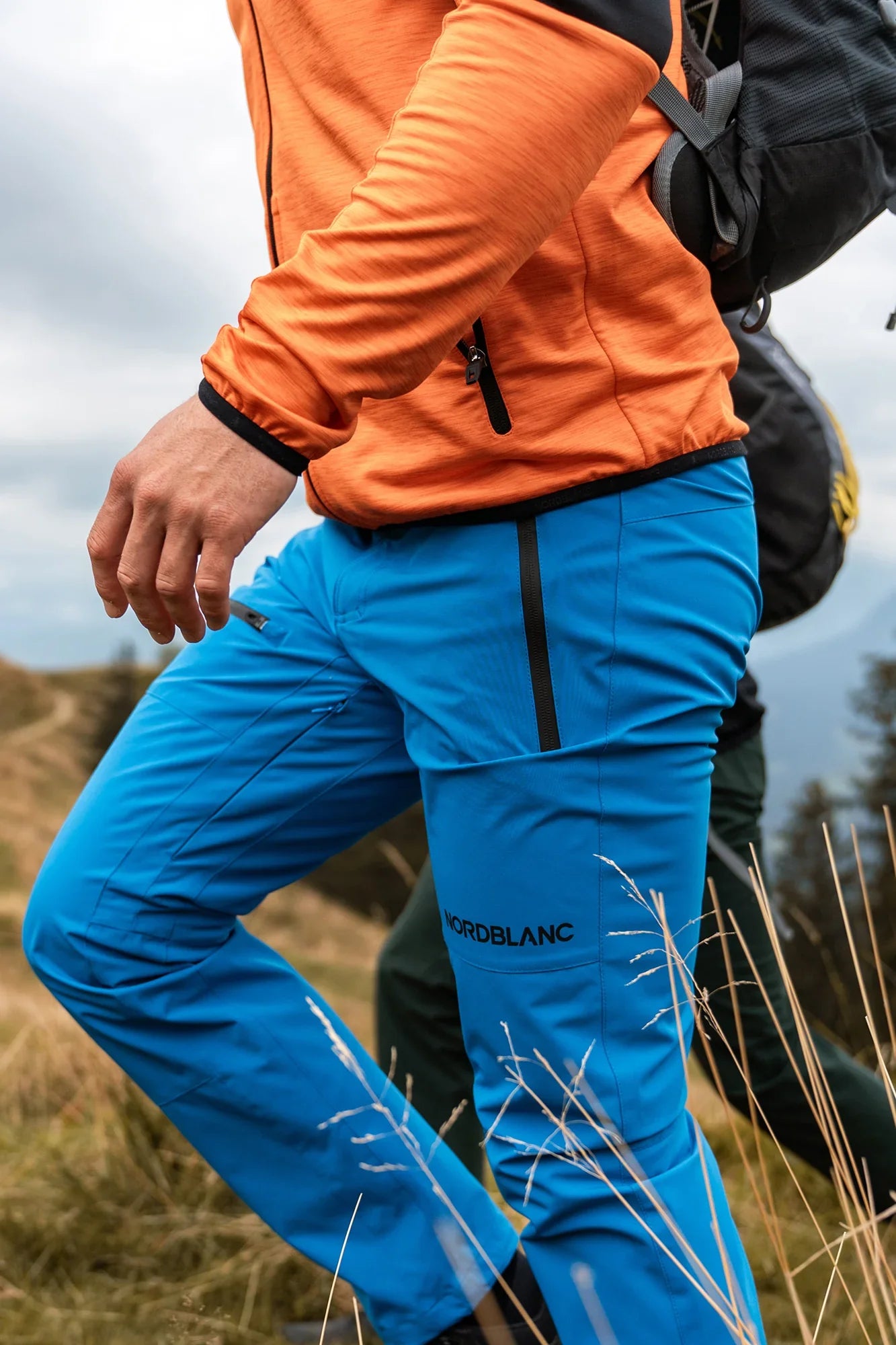 Outdoor waterproof pants with fleece men's - ZESTILY blue-5