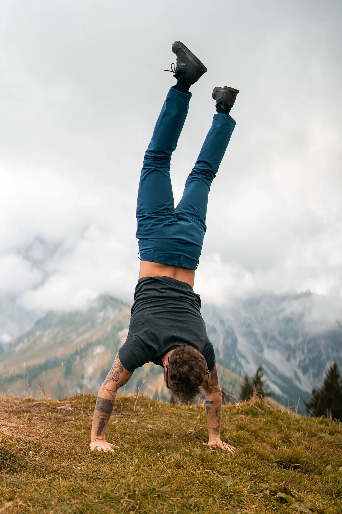 Zateplené nepromokavé outdoorové kalhoty pánské - ZESTILY tmavě modré-3