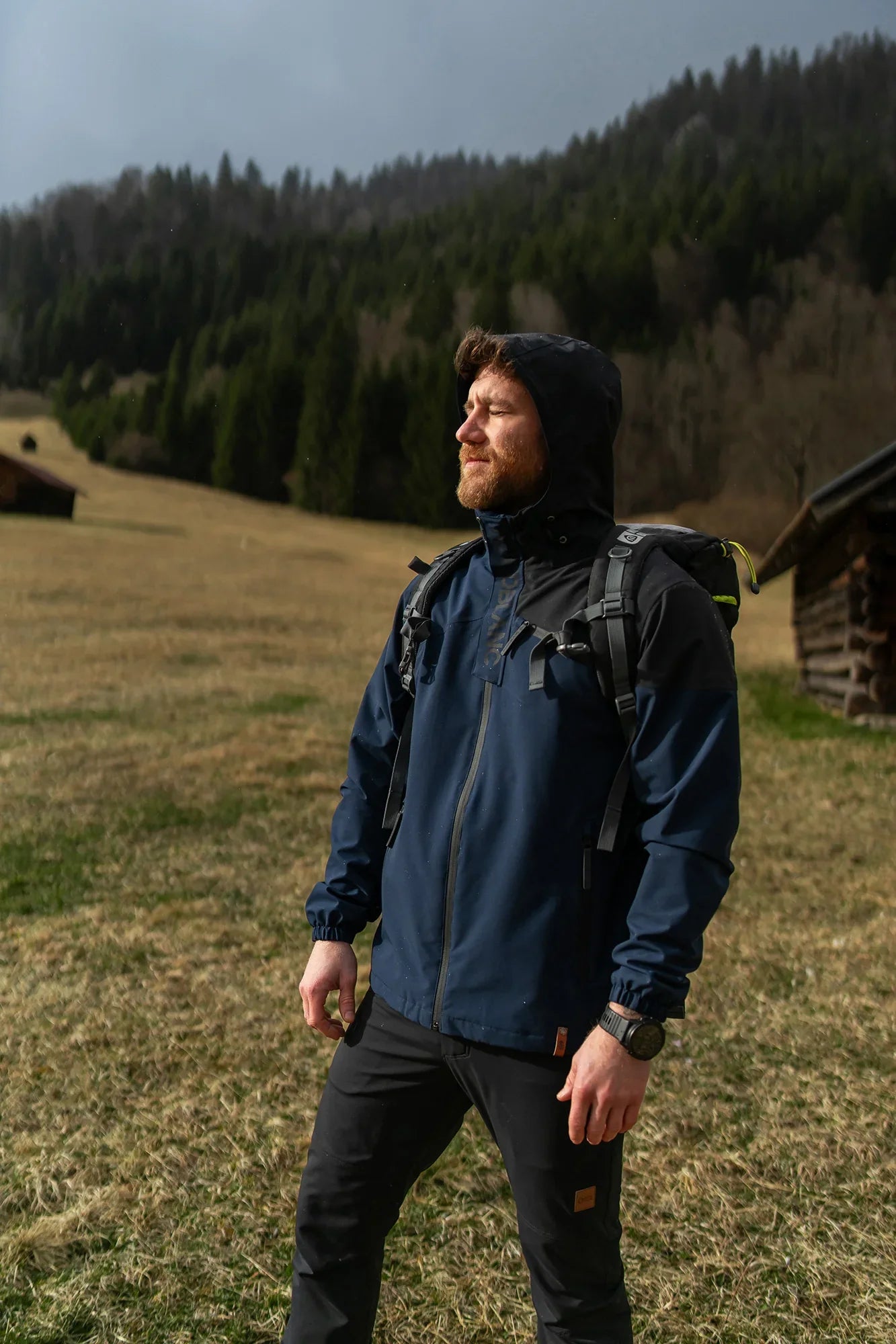 Waterproof outdoor jacket men's - PINE blue-3
