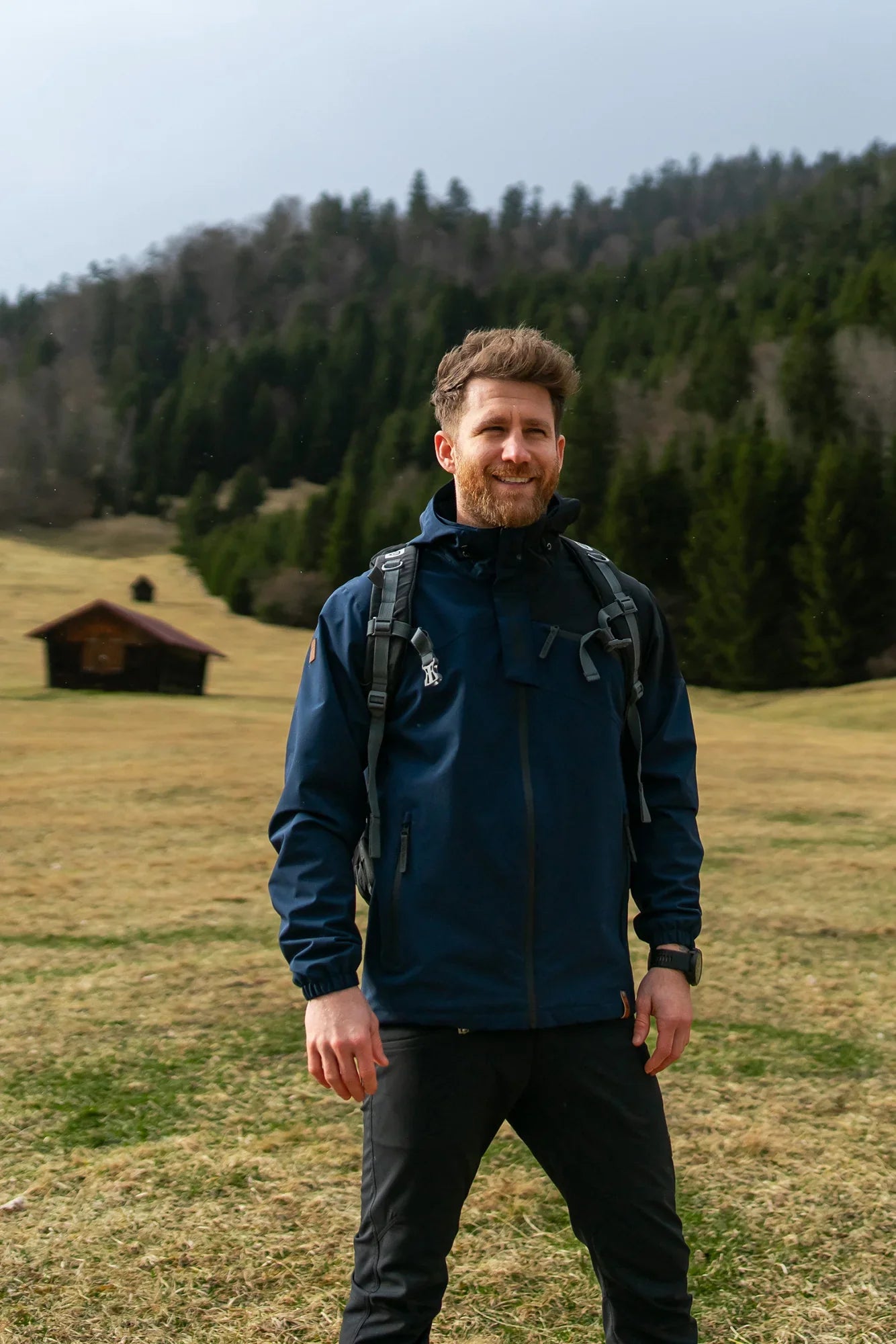 Waterproof outdoor jacket men's - PINE blue-6