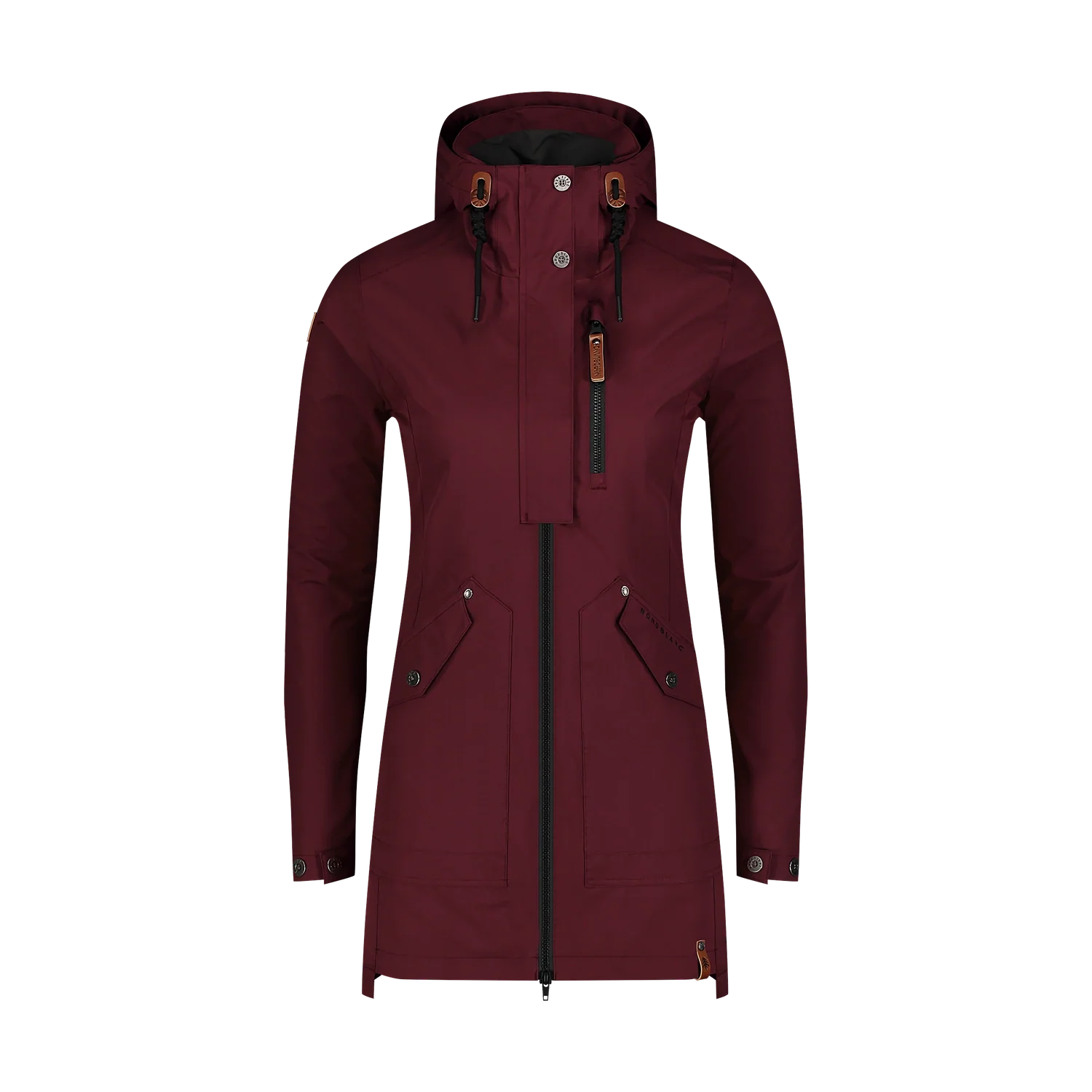 Wasserdichte Outdoor-Parka-Jacke Damen - WAKE weinrot