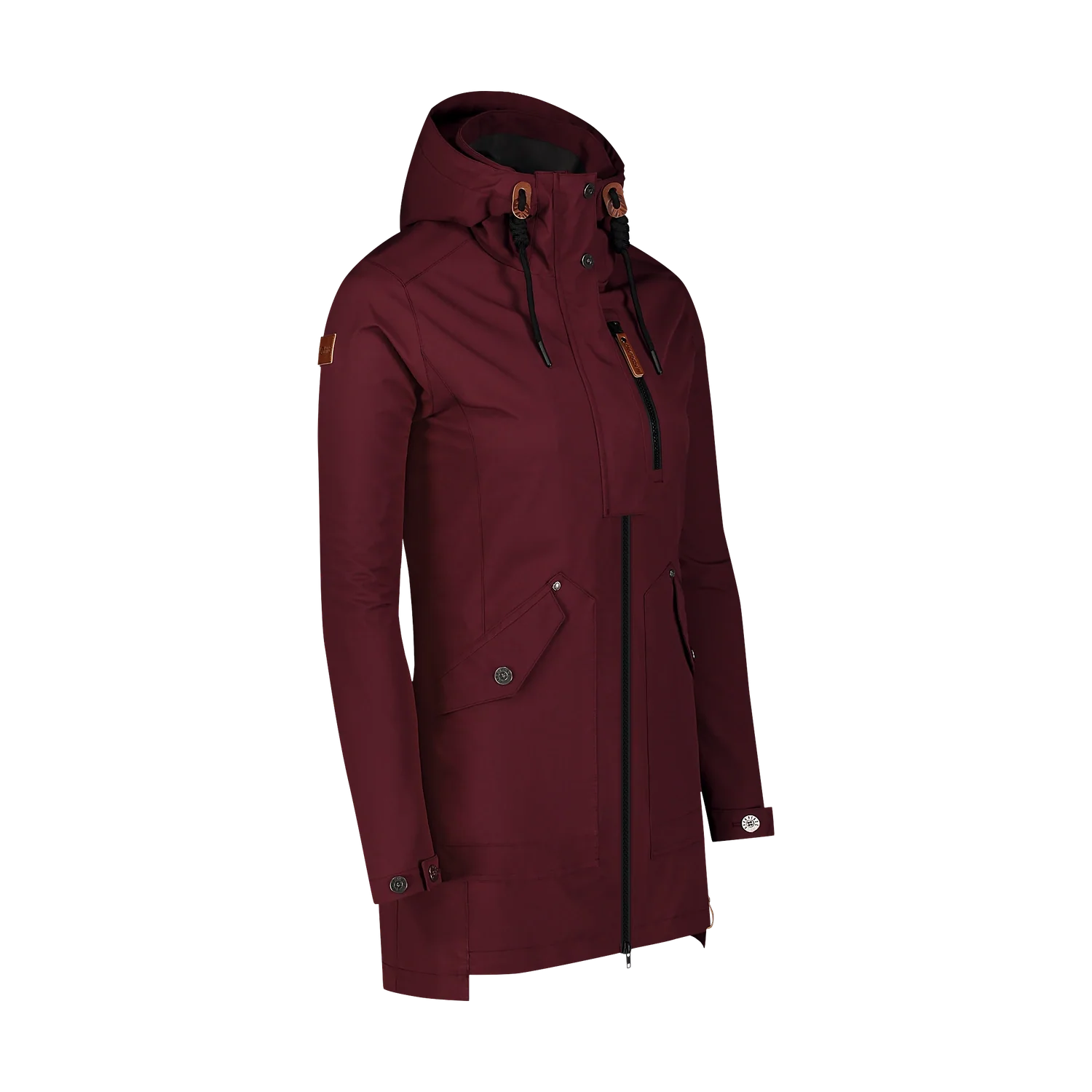 Waterproof outdoor parka jacket women's - WAKE wine red-2