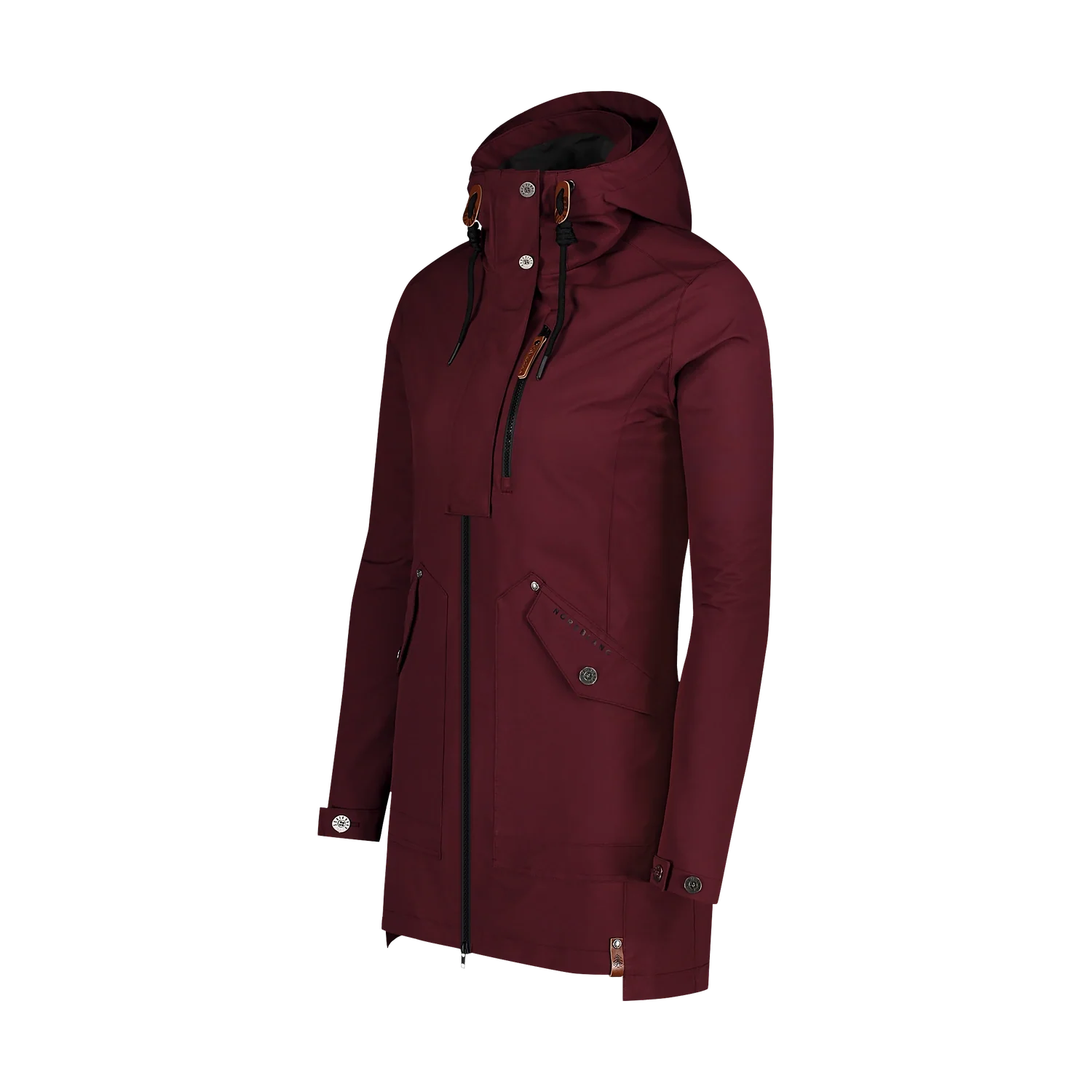 Waterproof outdoor parka jacket women's - WAKE wine red-7