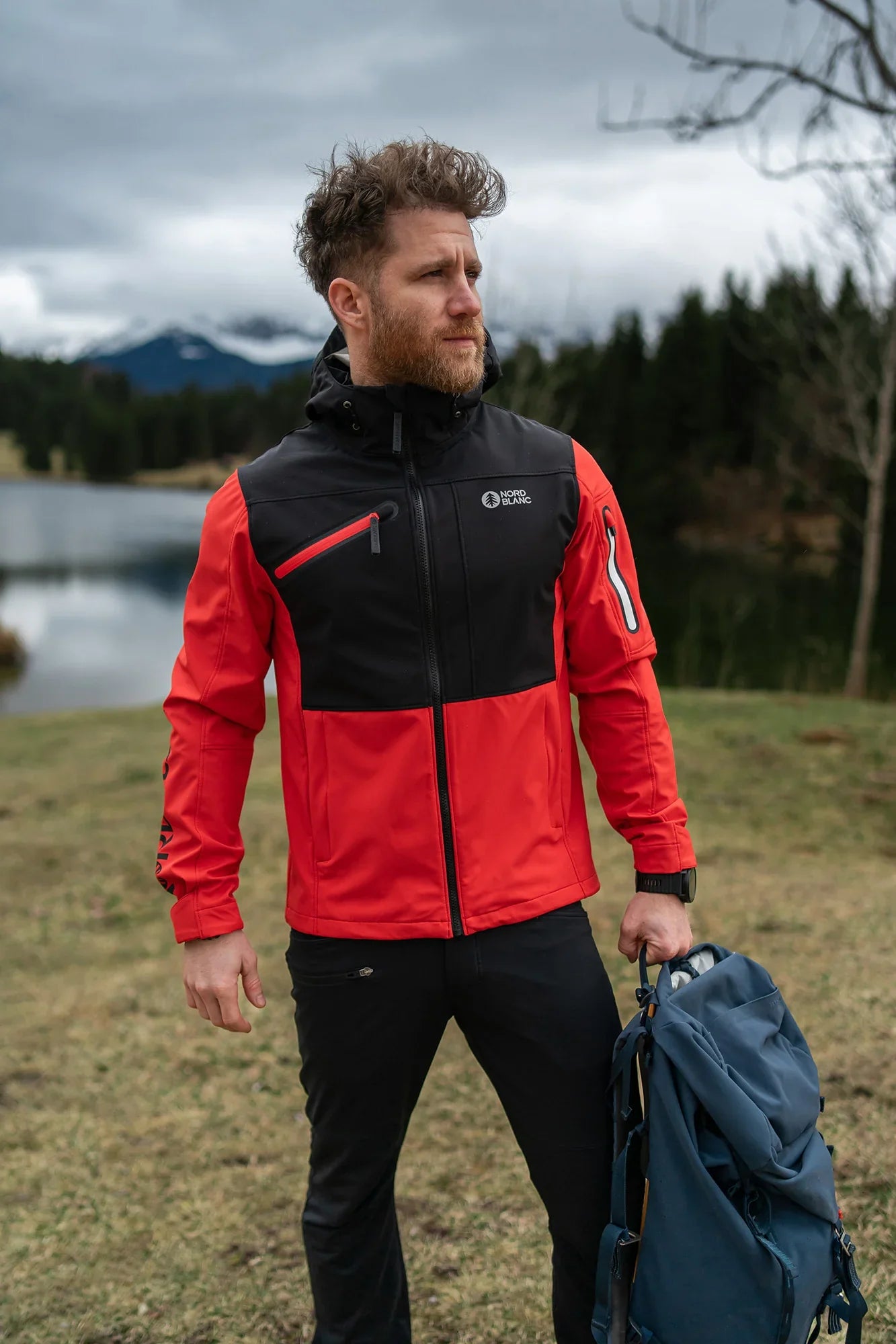 Waterproof light softshell jacket men's - ALMIGHTY red-4