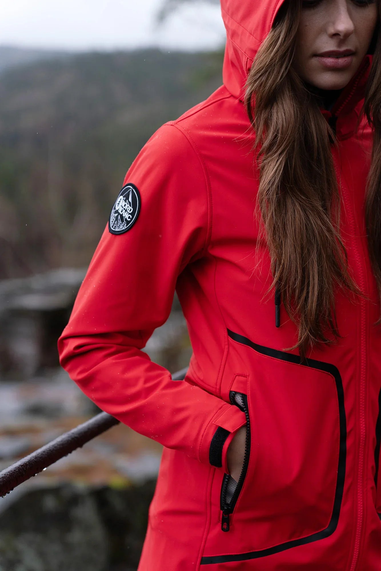 Waterproof light softshell parka women's - HEAVENLY red-4